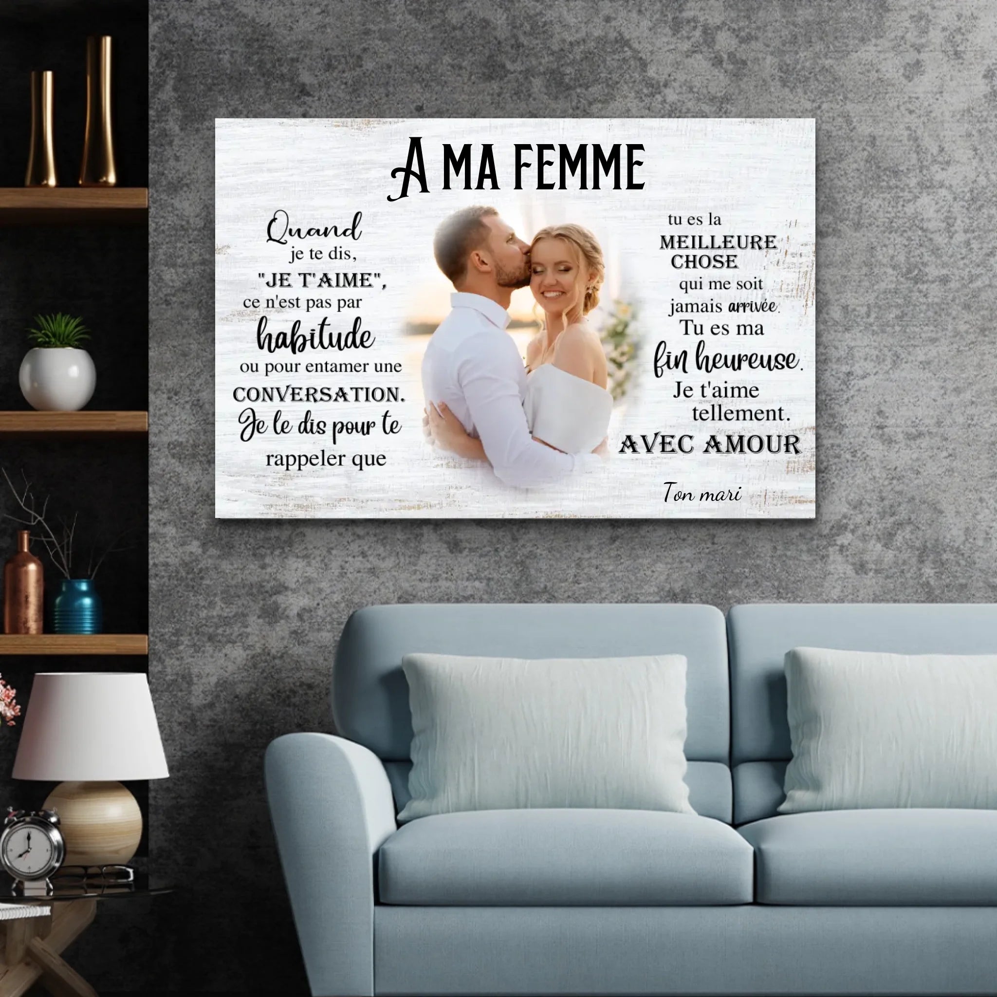 Toile personnalisée "A ma femme"