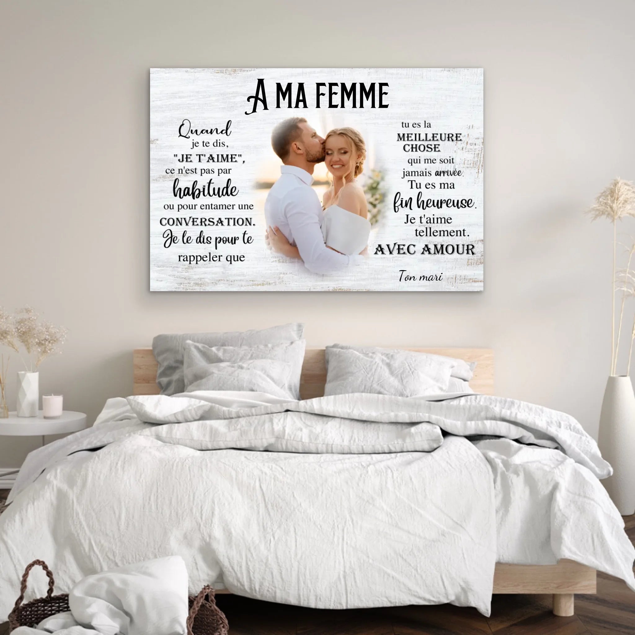 Toile personnalisée "A ma femme"