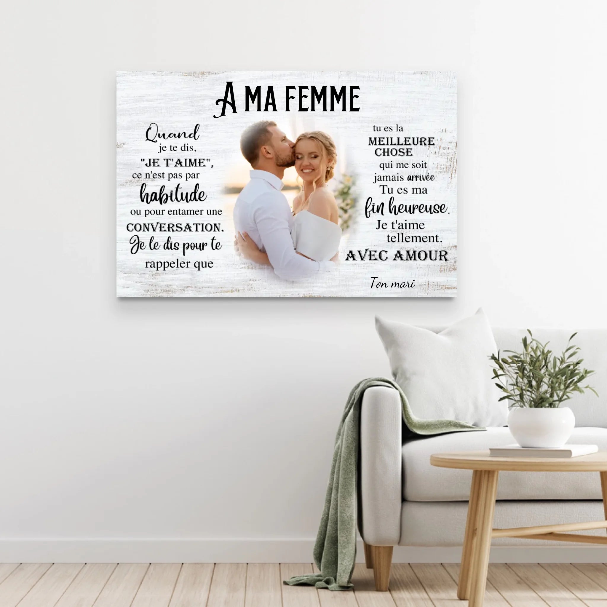 Toile personnalisée "A ma femme"