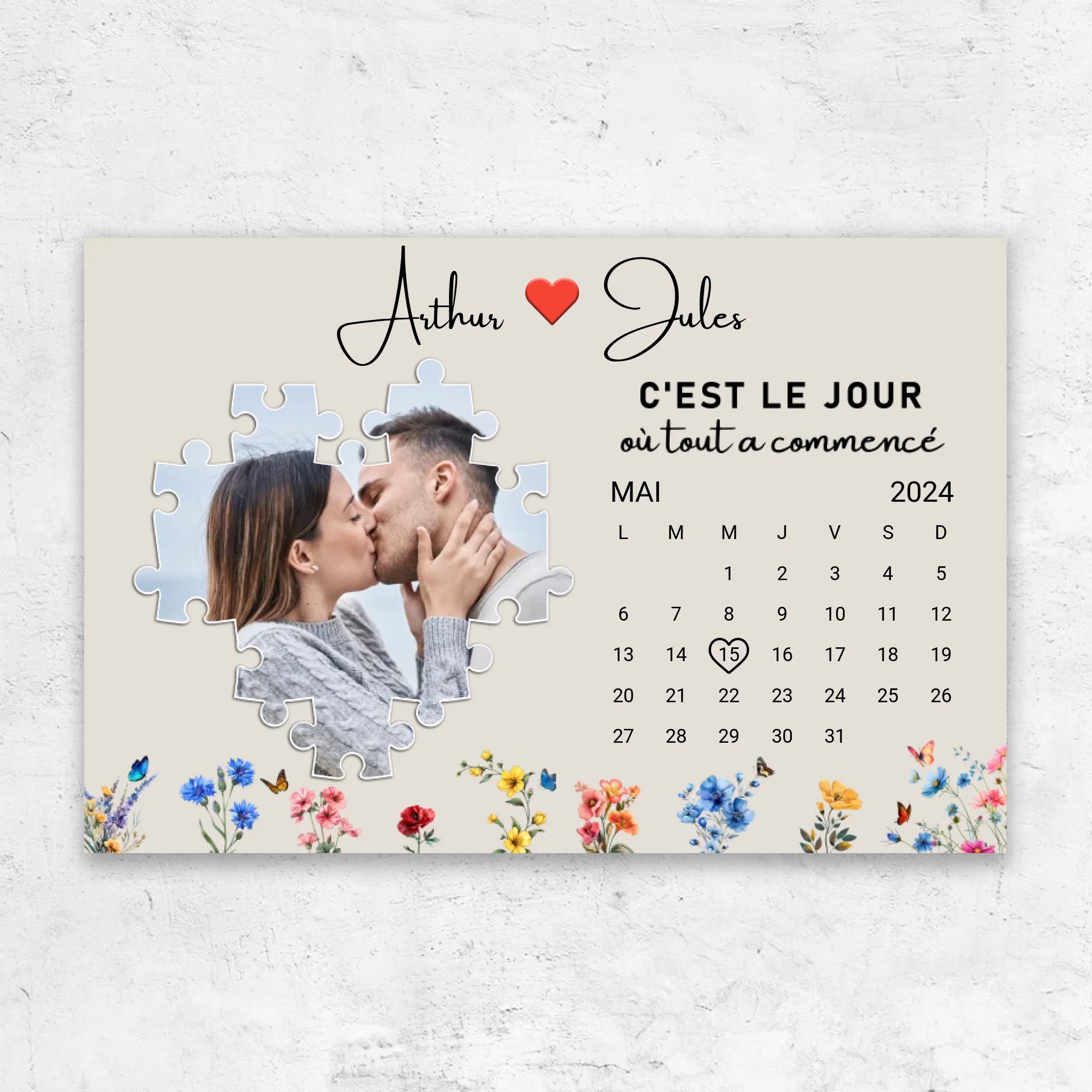 Toile personnalisée “C'est le jour où tout a commencé”