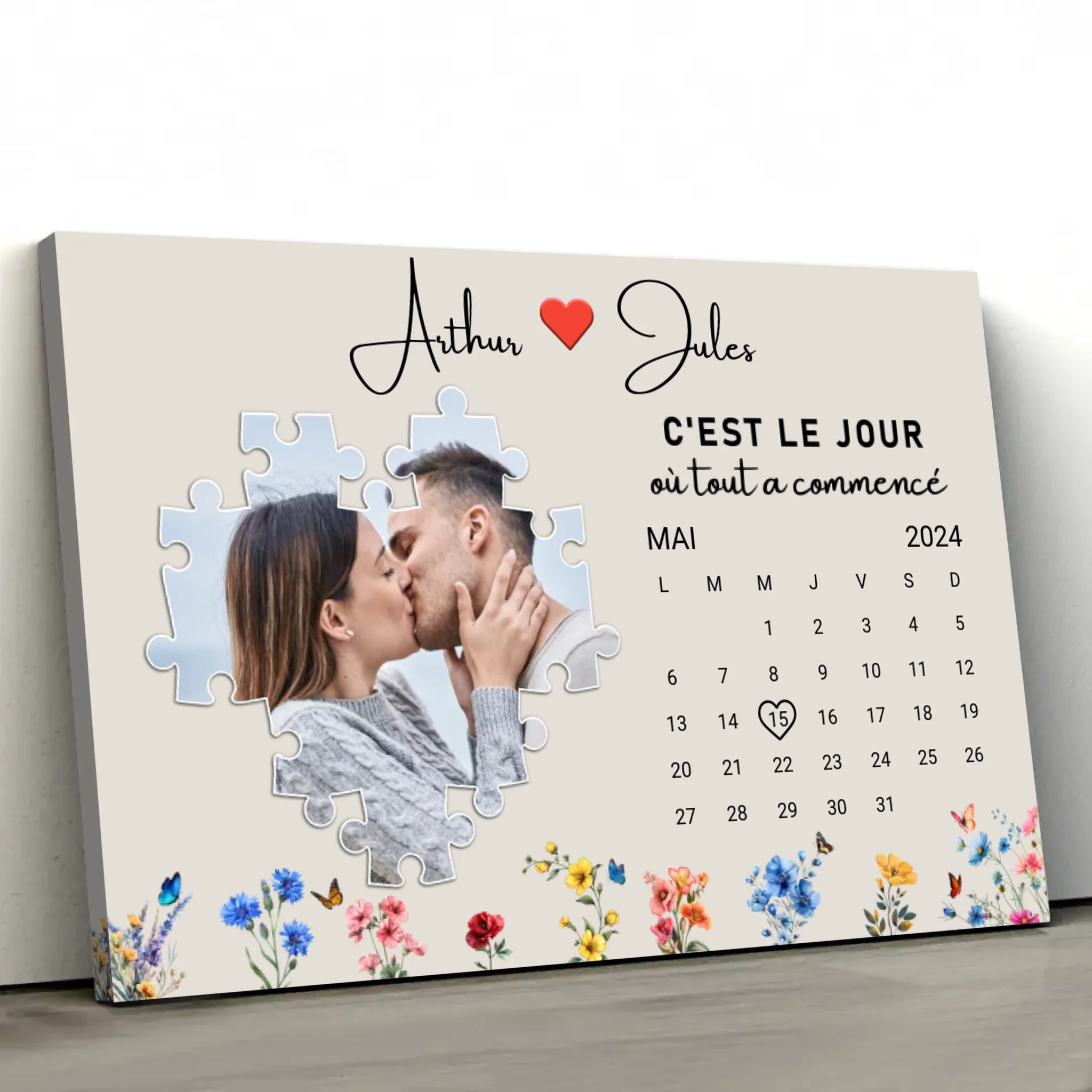 Toile personnalisée “C'est le jour où tout a commencé”