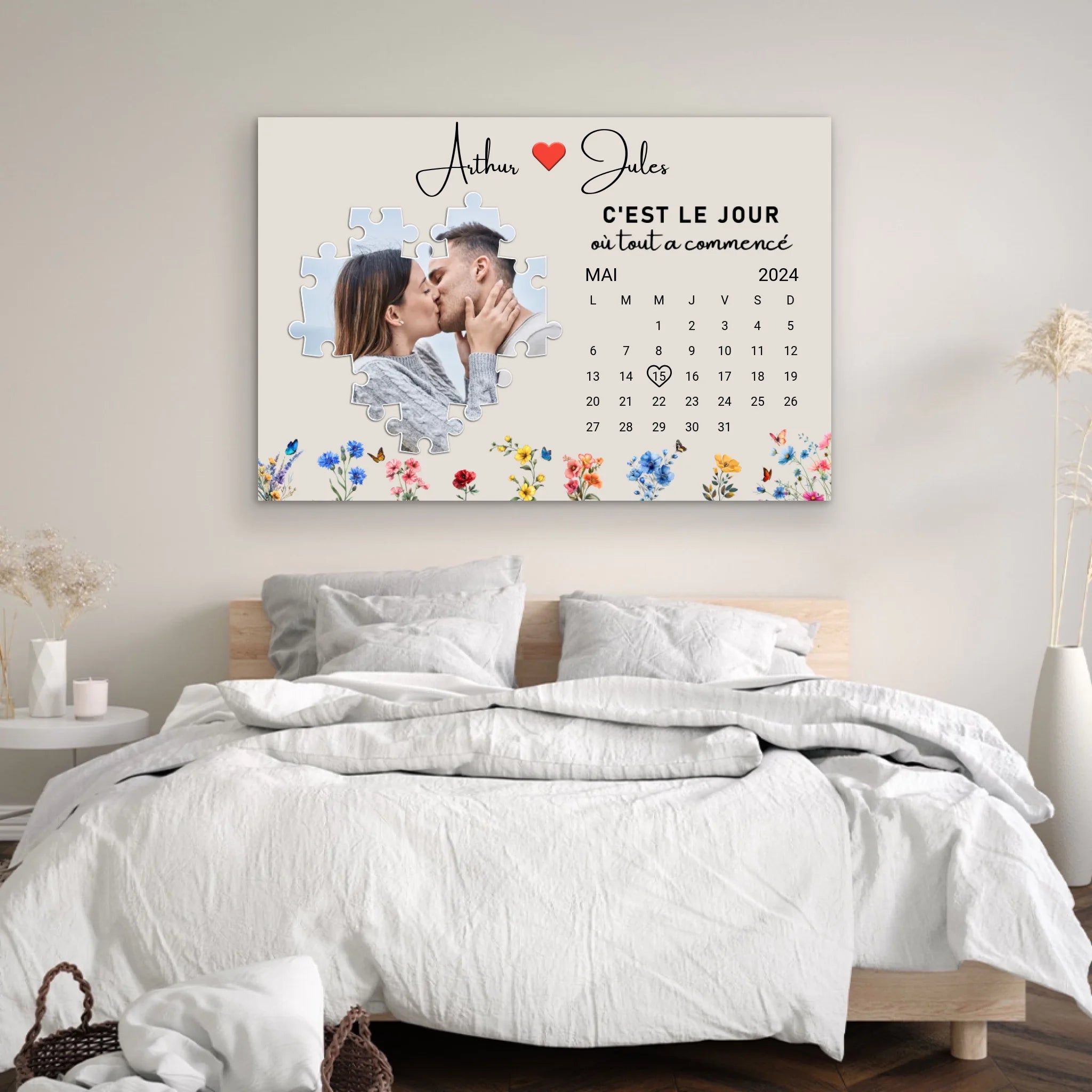 Toile personnalisée “C'est le jour où tout a commencé”