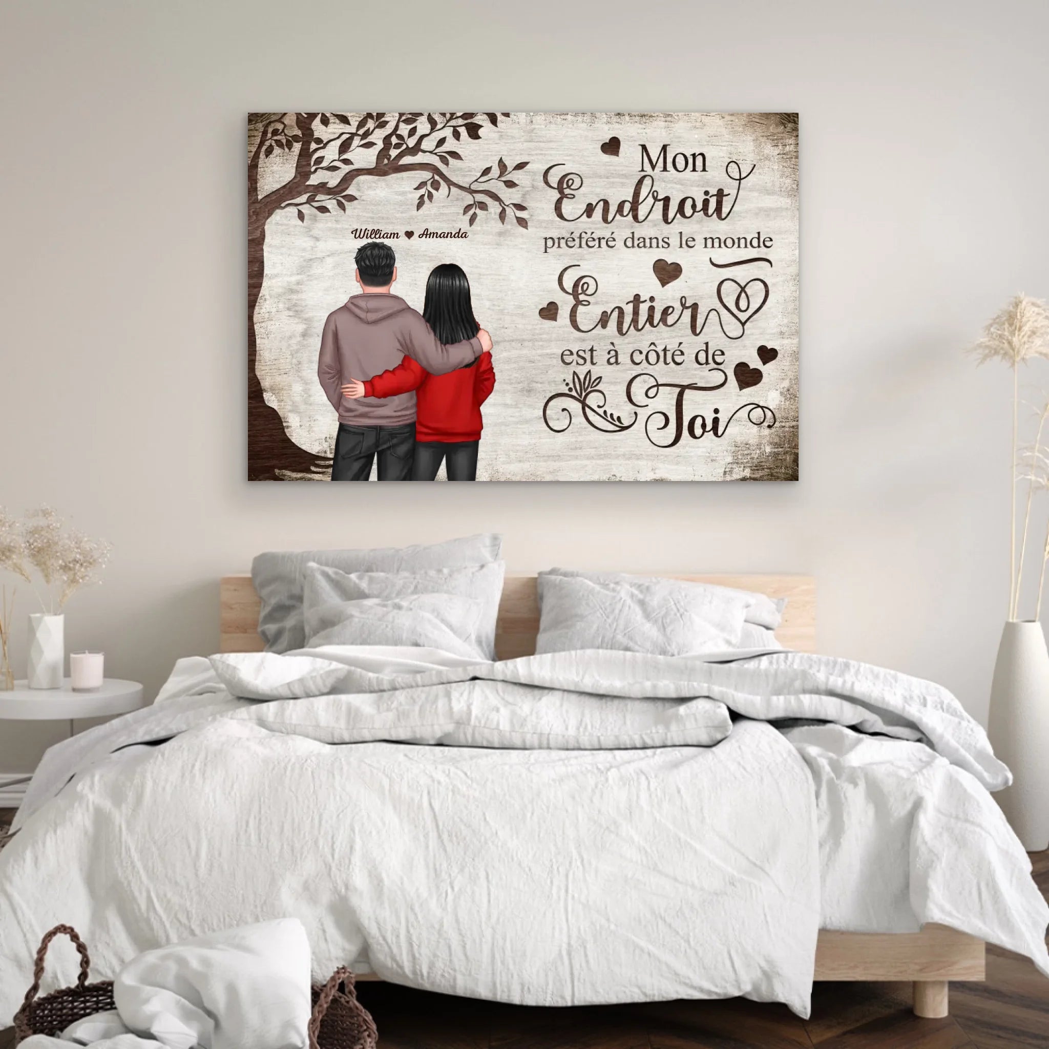 Toile personnalisée “Endroit préféré - Vue de dos”