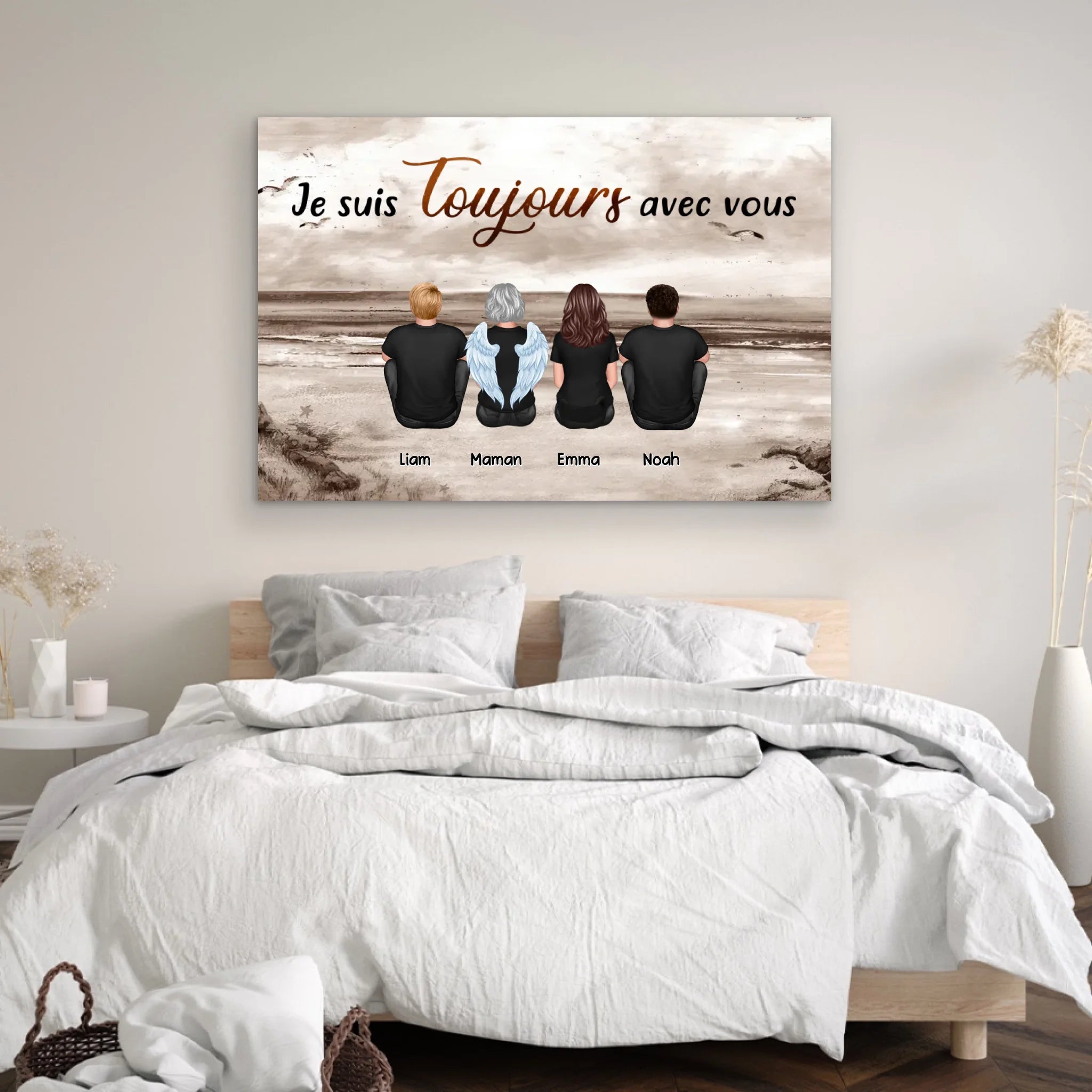 Toile personnalisée "Nous sommes toujours avec toi - Membre de la famille disparu"