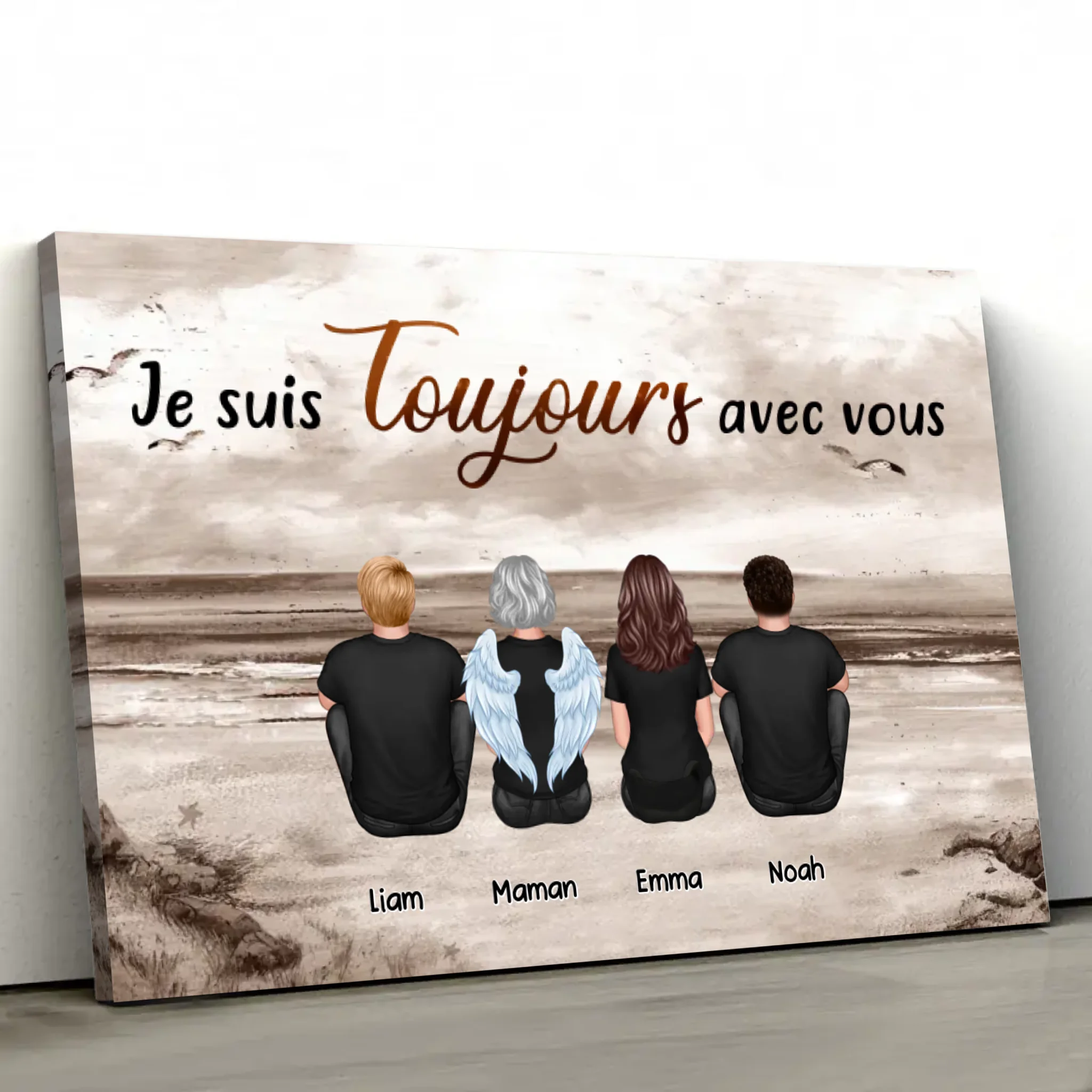 Toile personnalisée "Nous sommes toujours avec toi - Membre de la famille disparu"