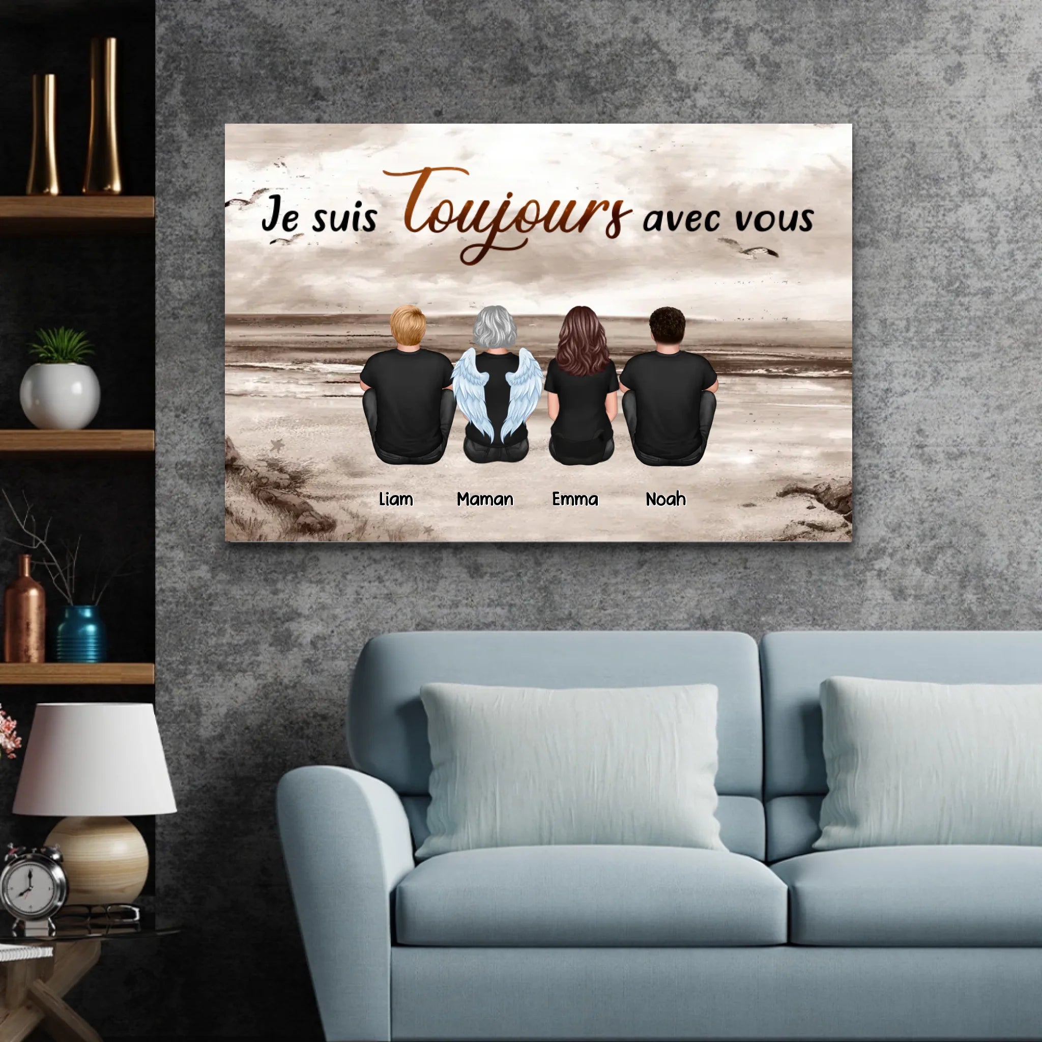 Toile personnalisée "Nous sommes toujours avec toi - Membre de la famille disparu"