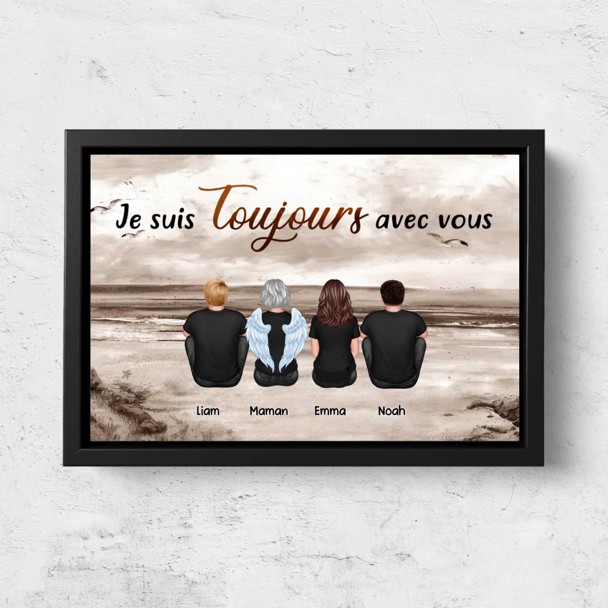 Toile personnalisée "Nous sommes toujours avec toi - Membre de la famille disparu"