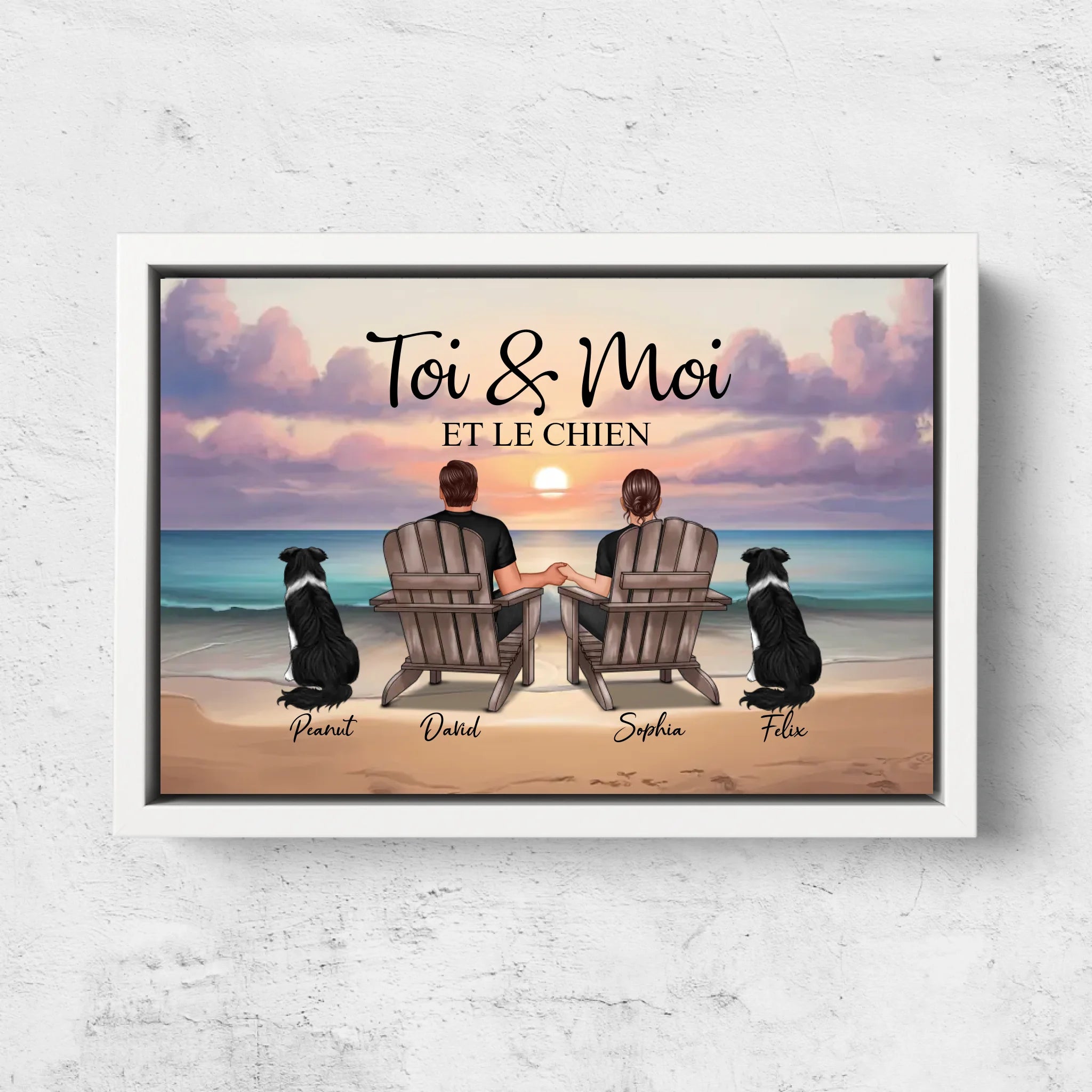 Toile personnalisée “Toi et moi et notre animal de compagnie”