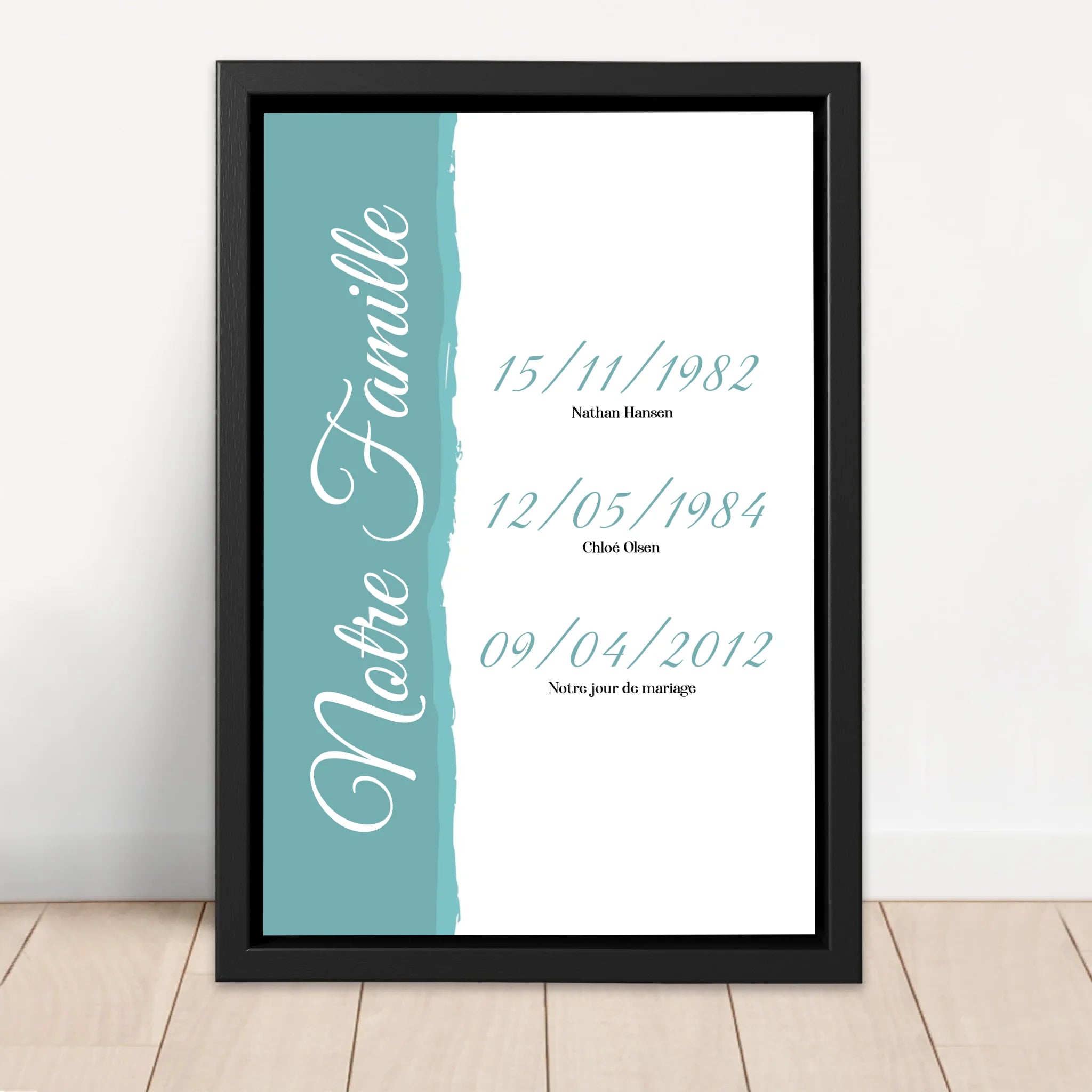 Toile personnalisée "Notre famille - événements avec date"