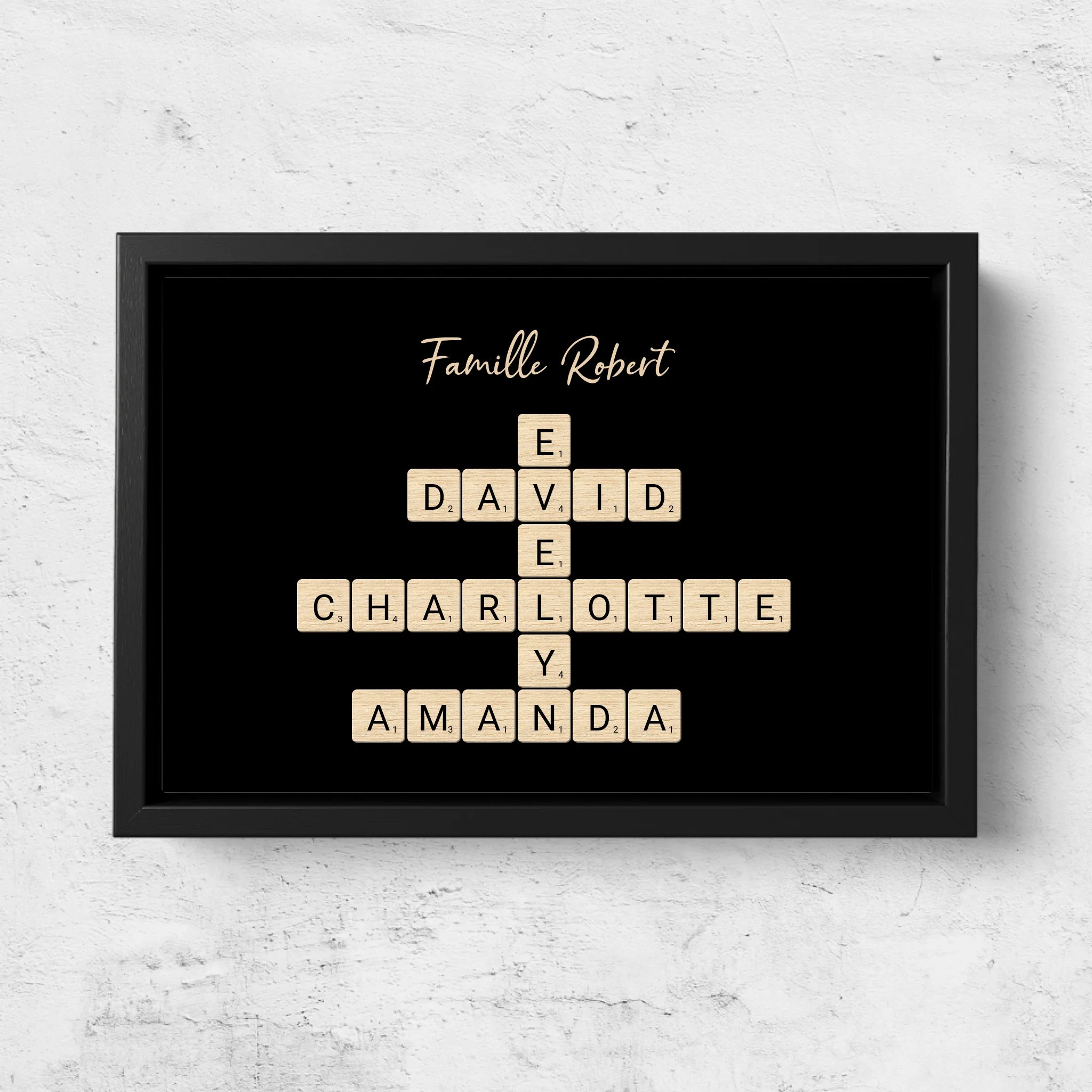 Toile personnalisée “Mots croisés famille - Horizontal”