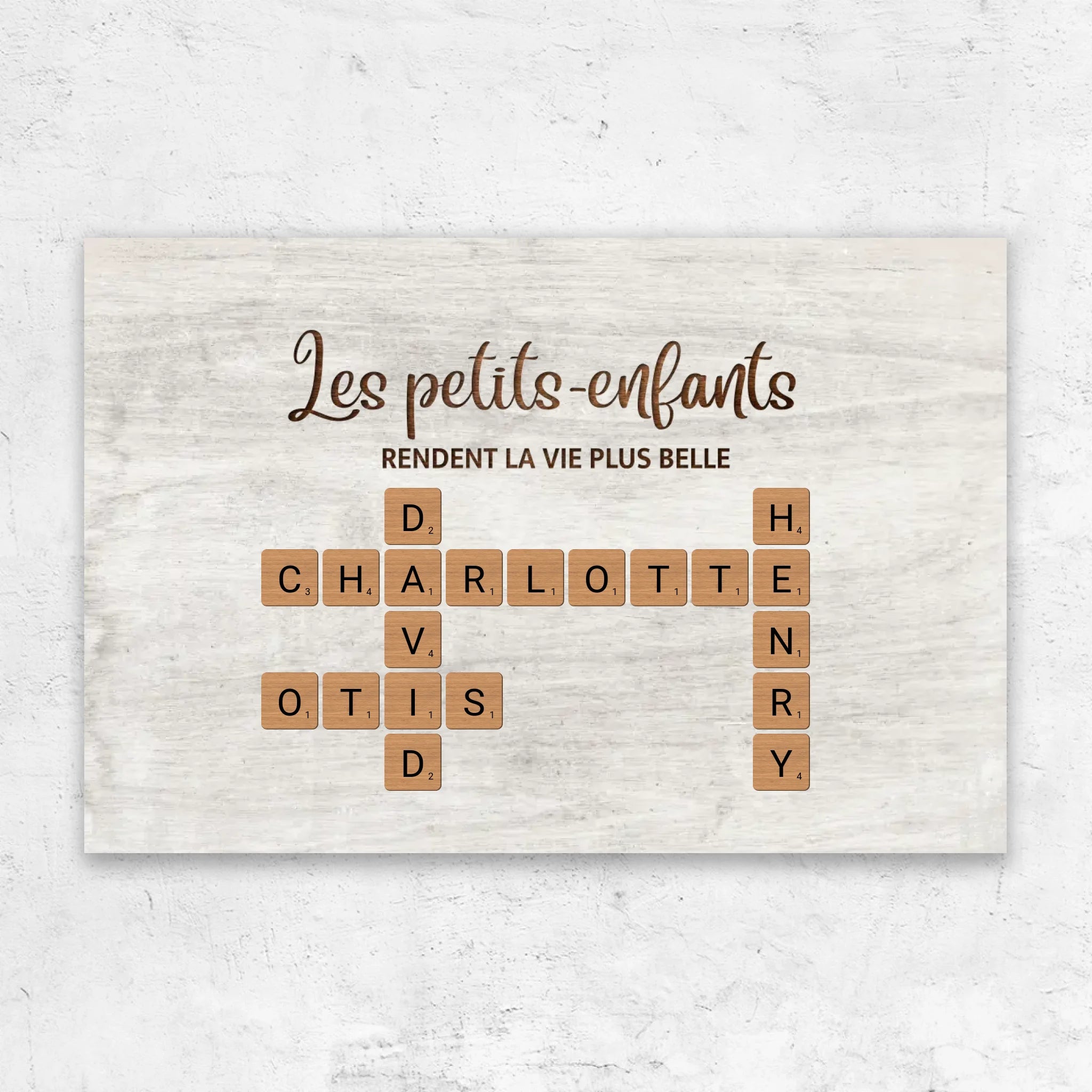 Toile personnalisée “Les petits-enfants rendent la vie plus belle - mots croisés”