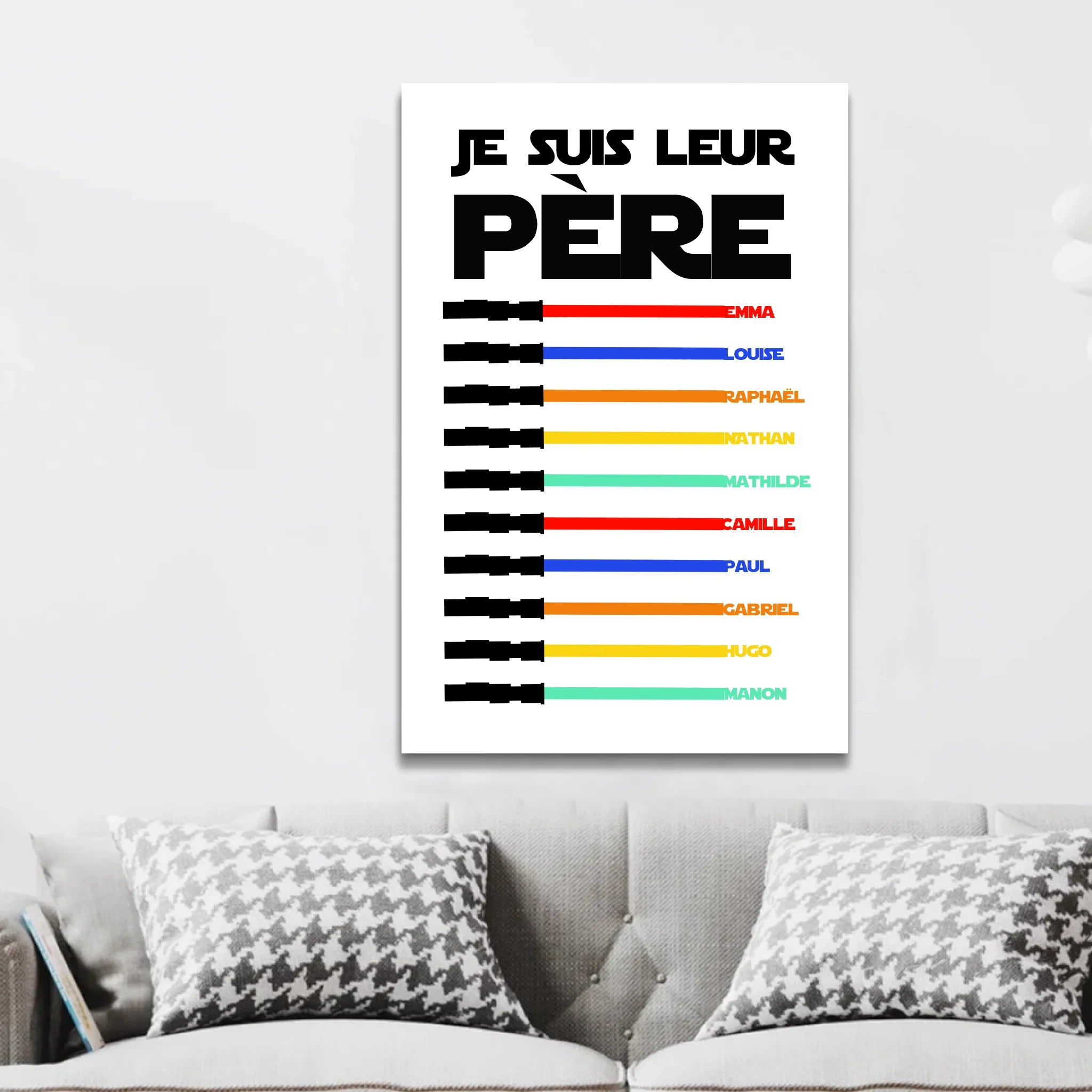 Toile personnalisée "Je suis leur père"