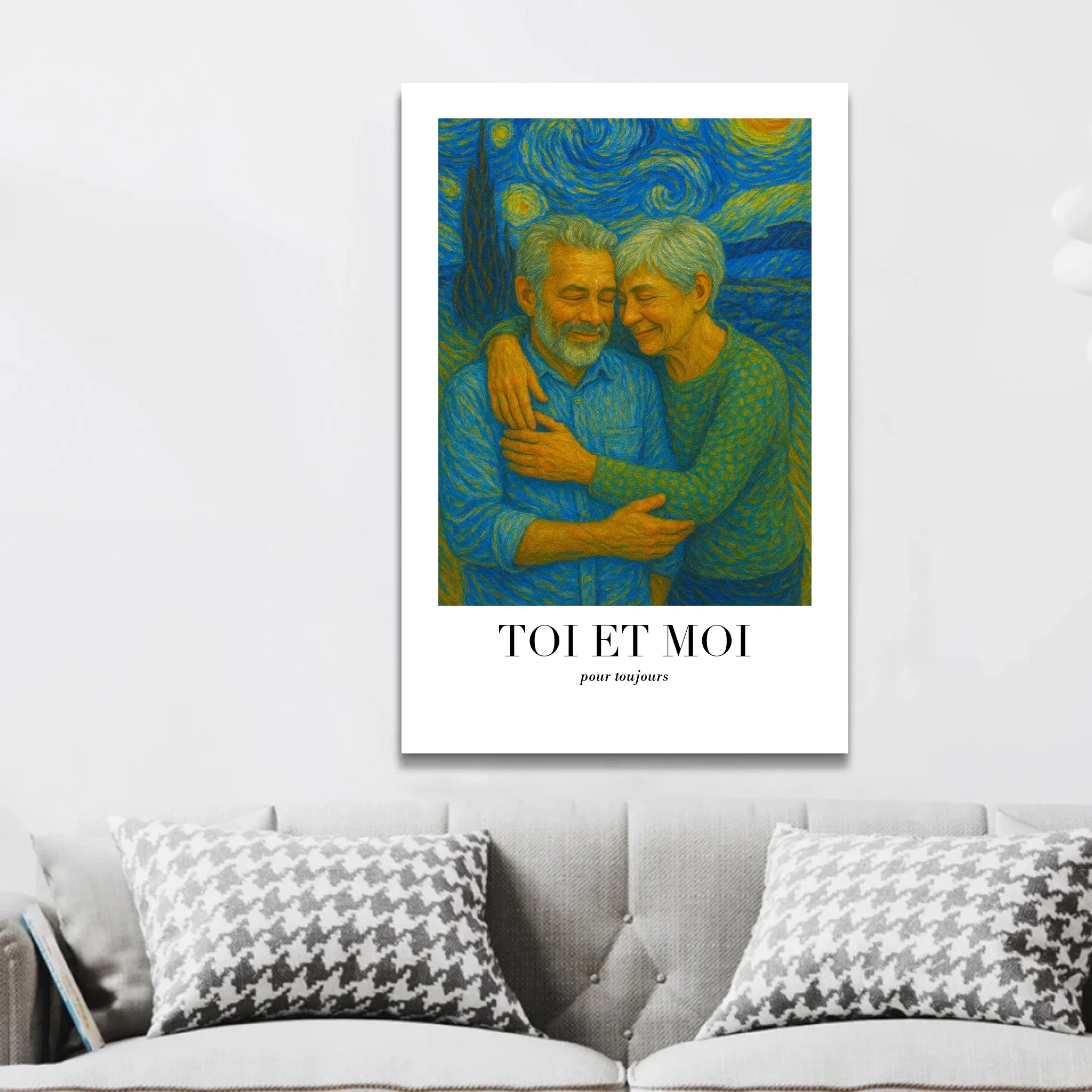 Toile personnalisée – Toi et moi en art de Van Gogh, on gère ça