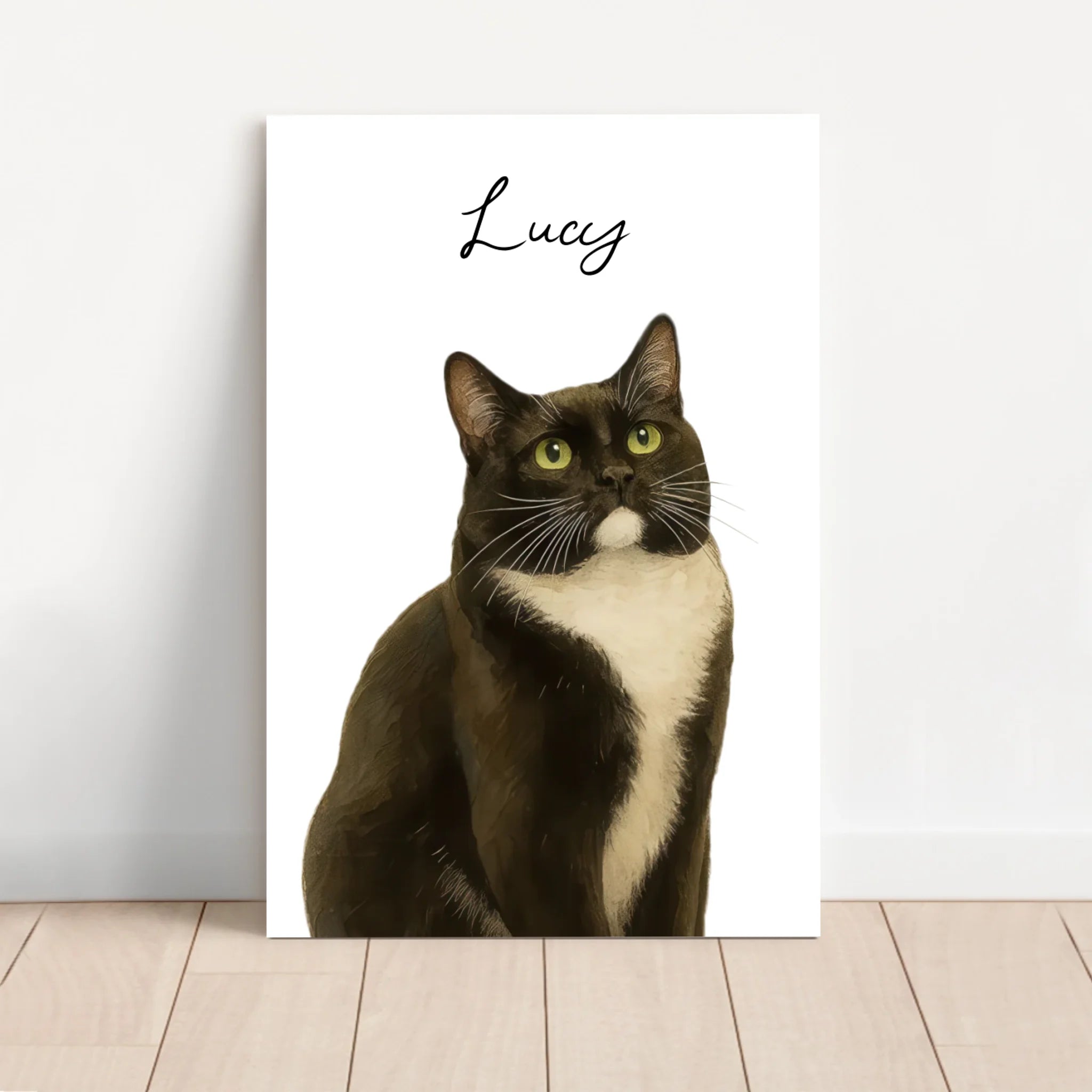 Toile personnalisée – Aquarelle photo chat