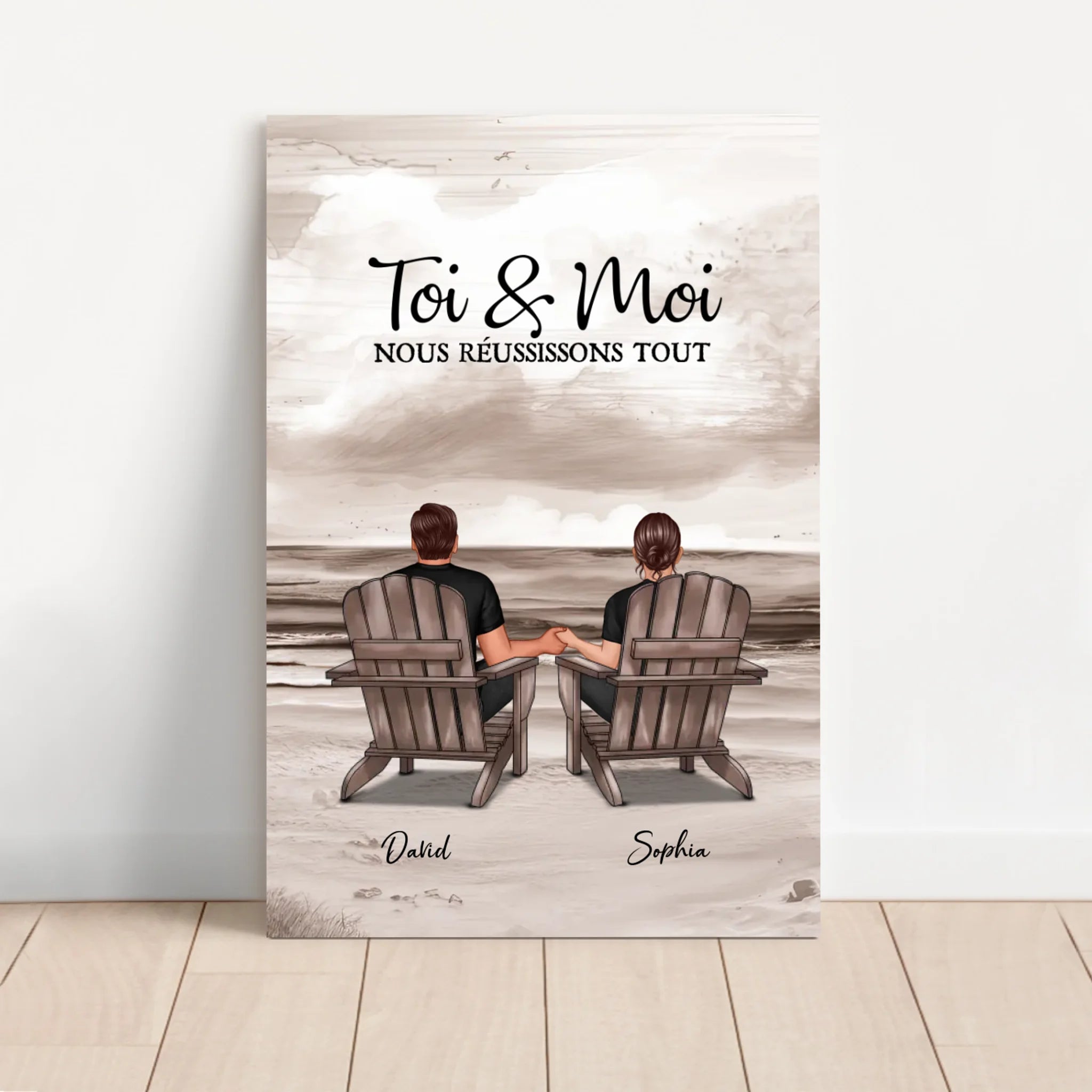 Toile personnalisée – Toi et moi, on gère ça – vertical