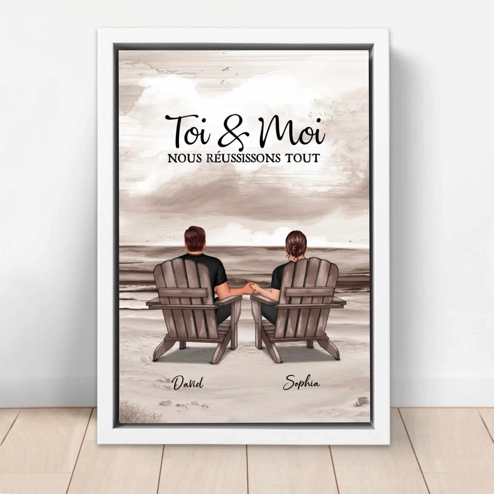 Toile personnalisée – Toi et moi, on gère ça – vertical