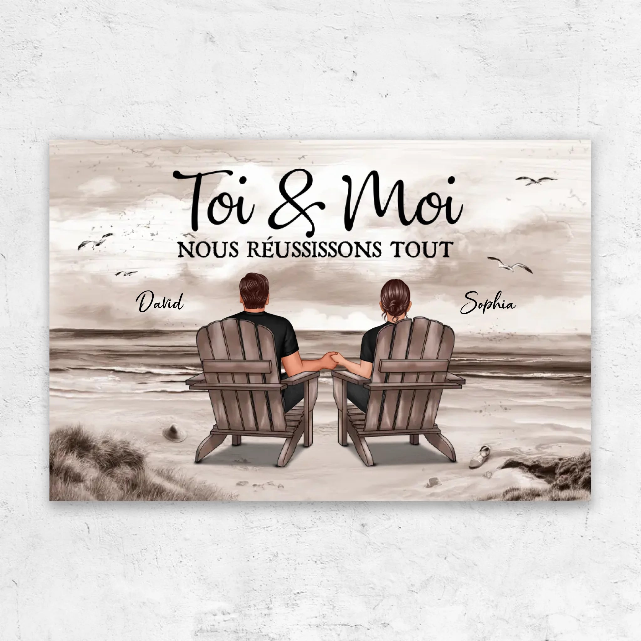 Toile personnalisée “Toi et moi, on peut tout faire”