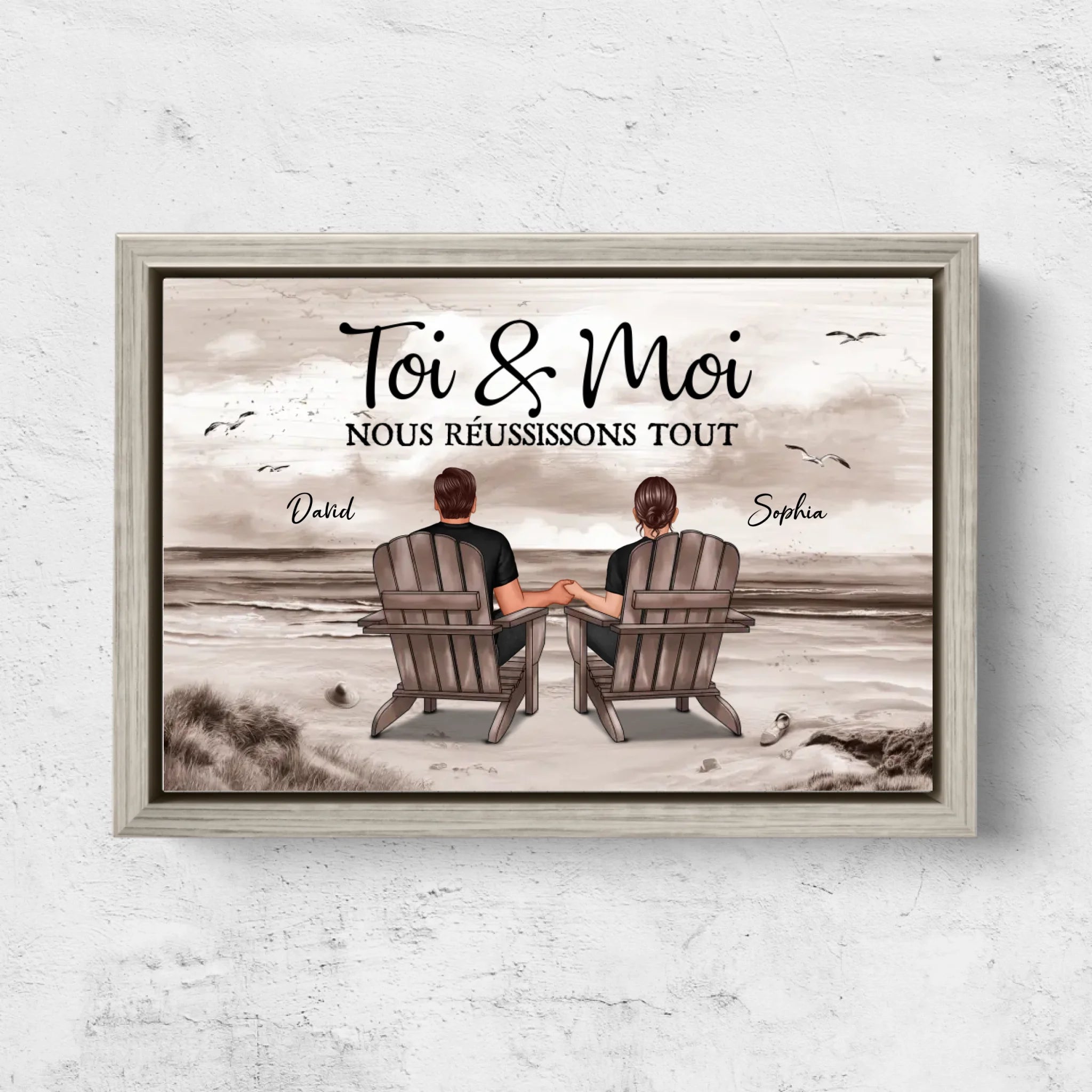 Toile personnalisée “Toi et moi, on peut tout faire”