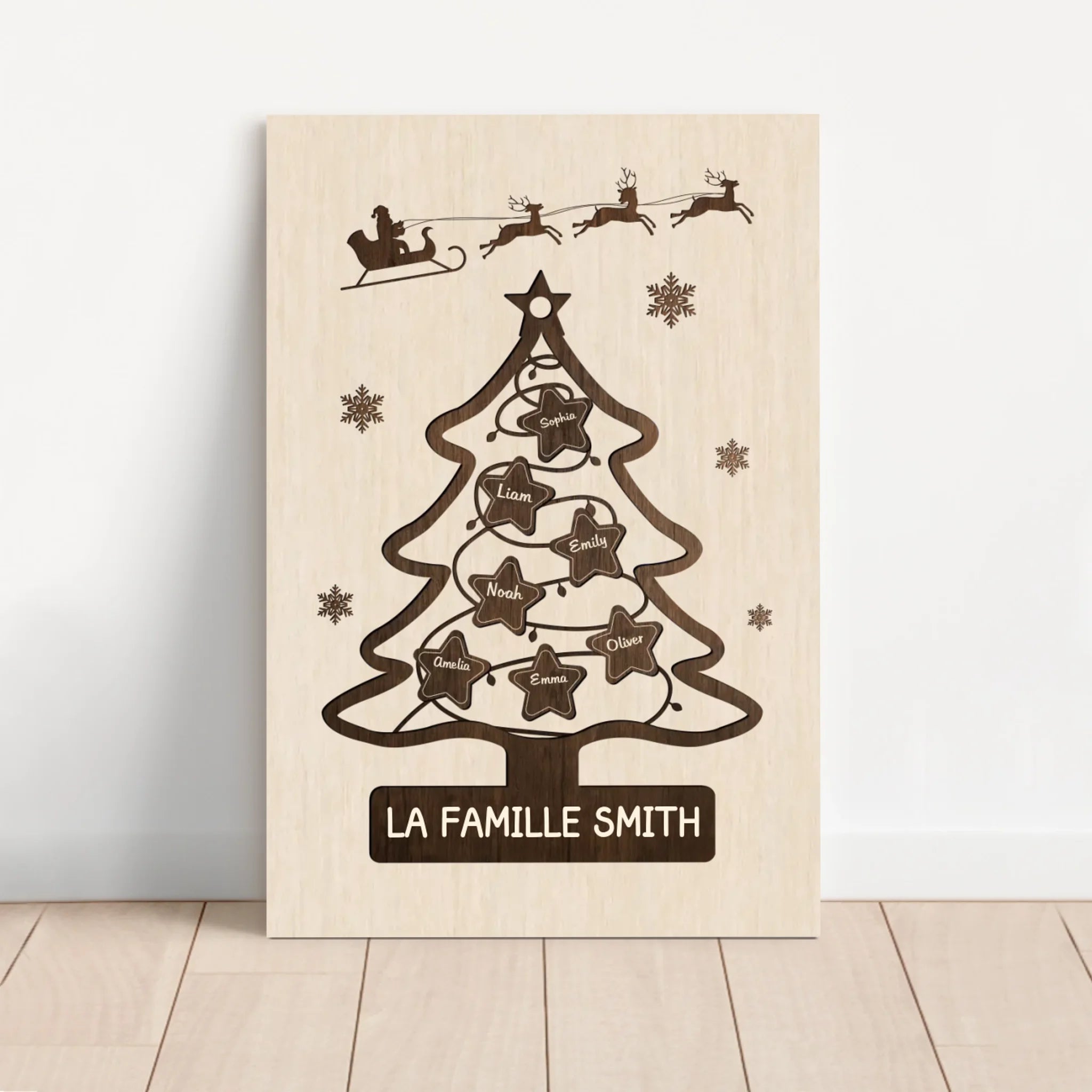 Toile personnalisée – Sapin de Noël familial