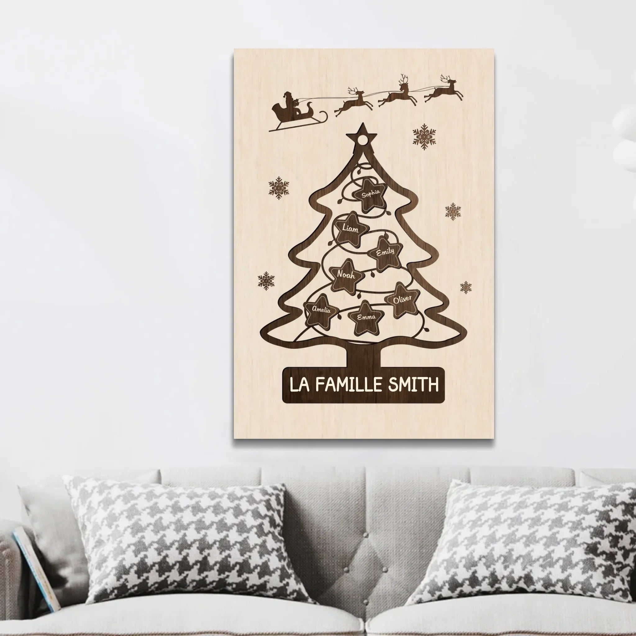 Toile personnalisée – Sapin de Noël familial