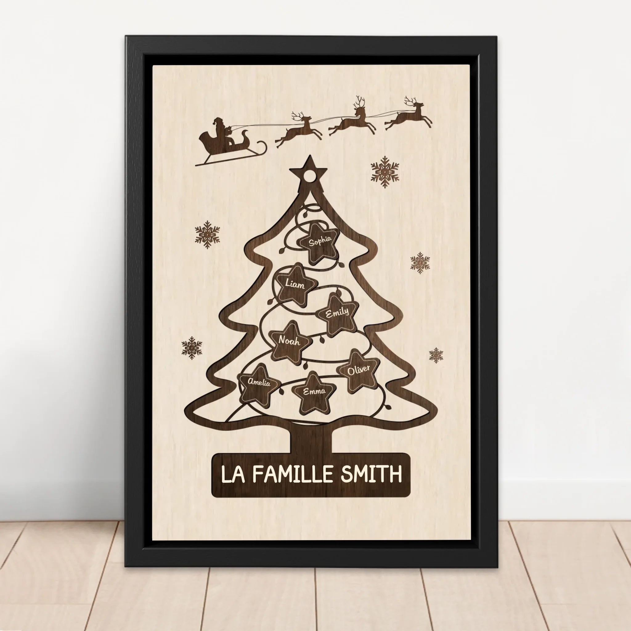 Toile personnalisée – Sapin de Noël familial