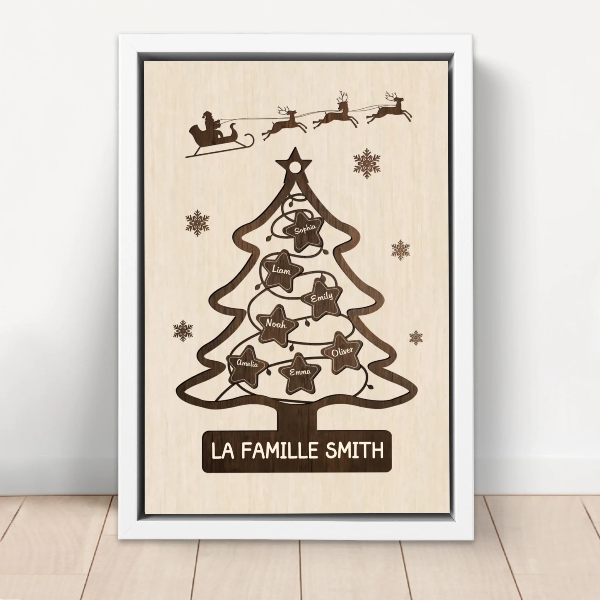 Toile personnalisée – Sapin de Noël familial