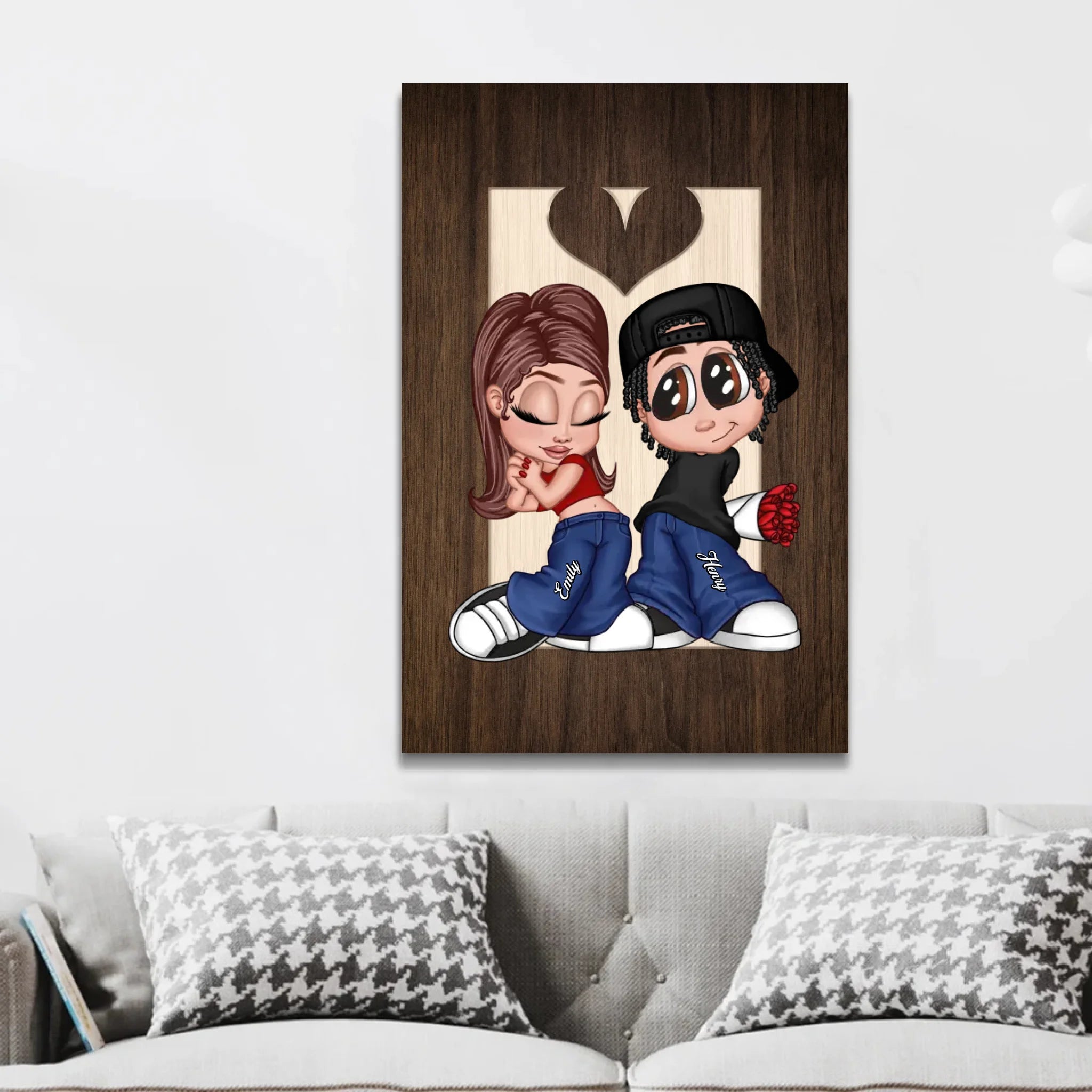 Toile personnalisée – Couple Y2K