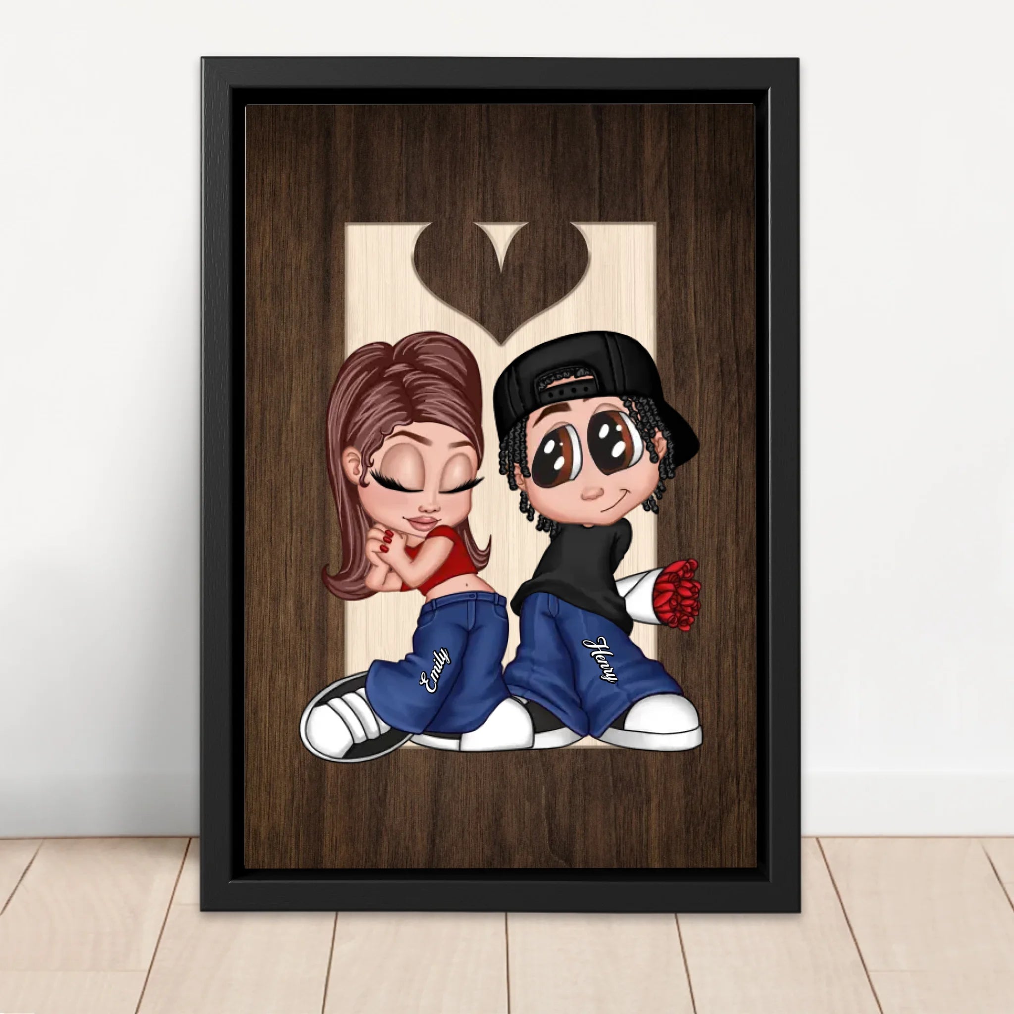 Toile personnalisée – Couple Y2K