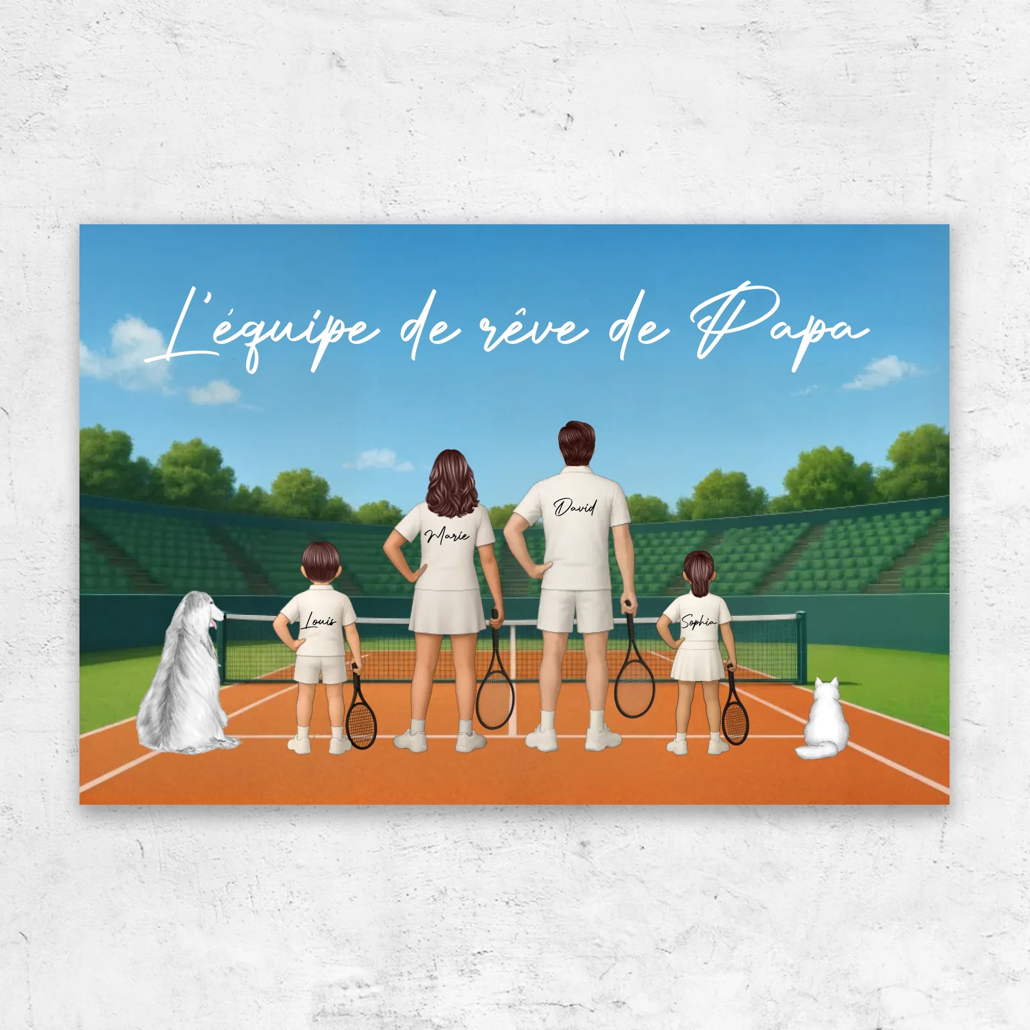 Toile personnalisée "L'équipe de rêve de Papa - Tennis"