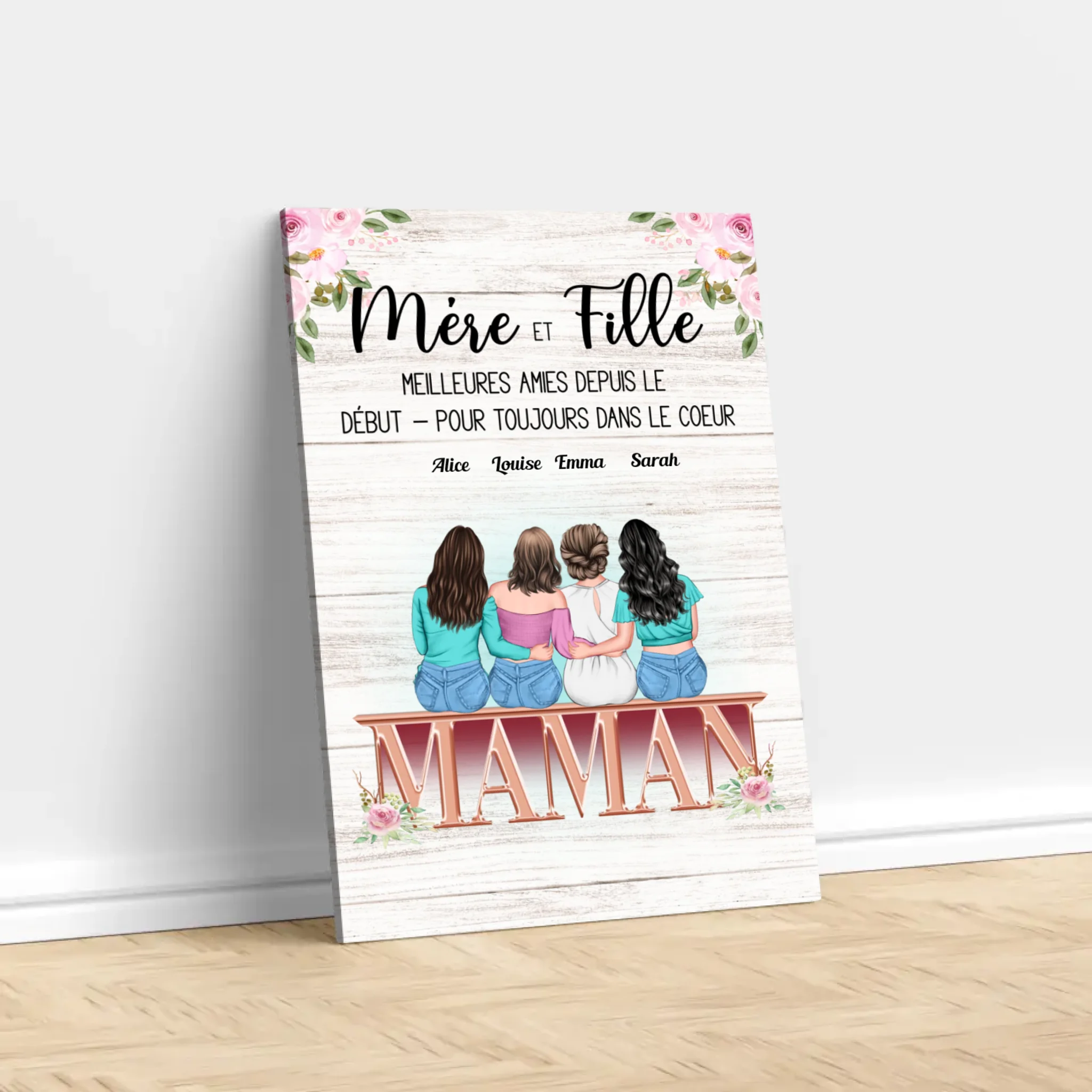 Toile personnalisée "Mère et fille"