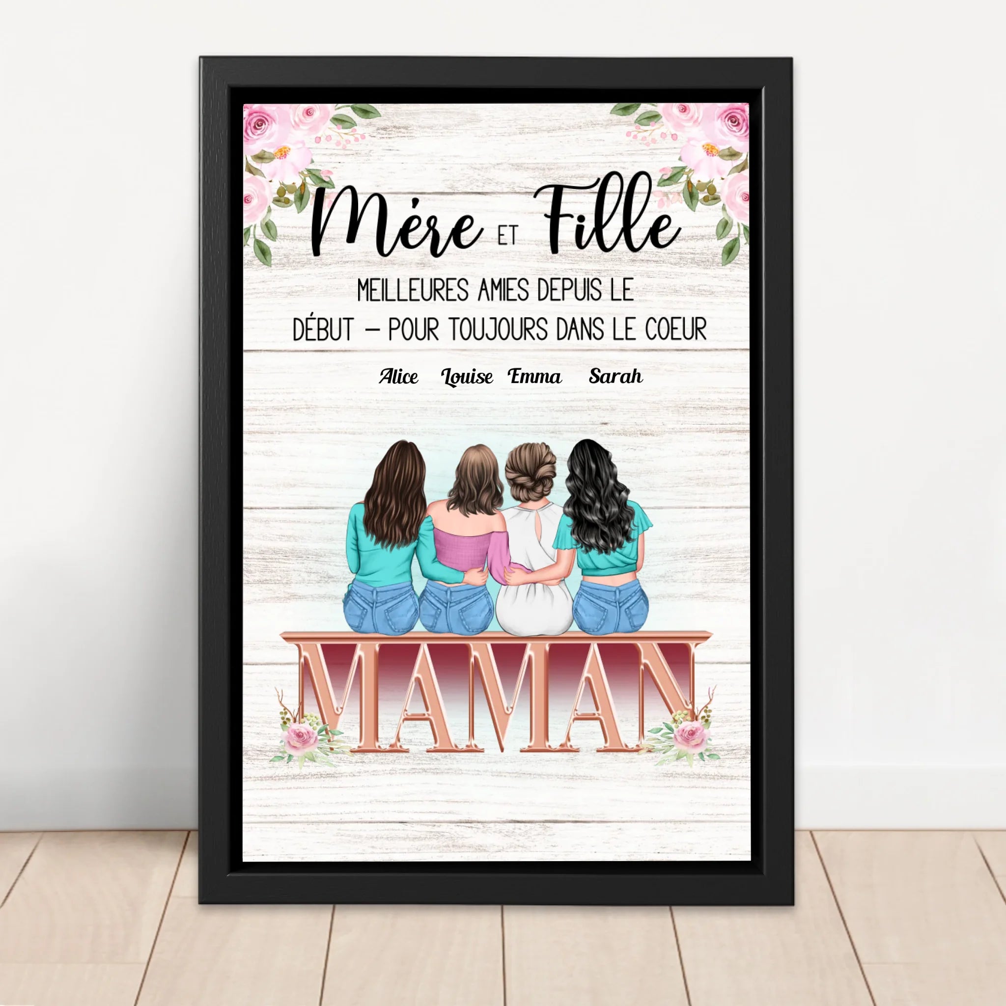 Toile personnalisée "Mère et fille"