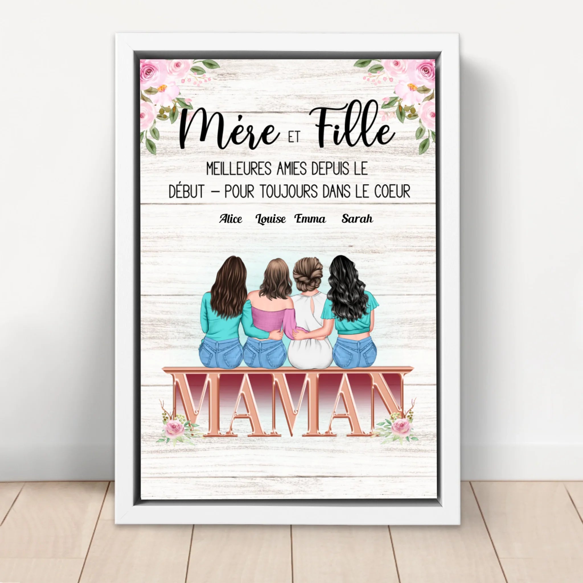 Toile personnalisée "Mère et fille"