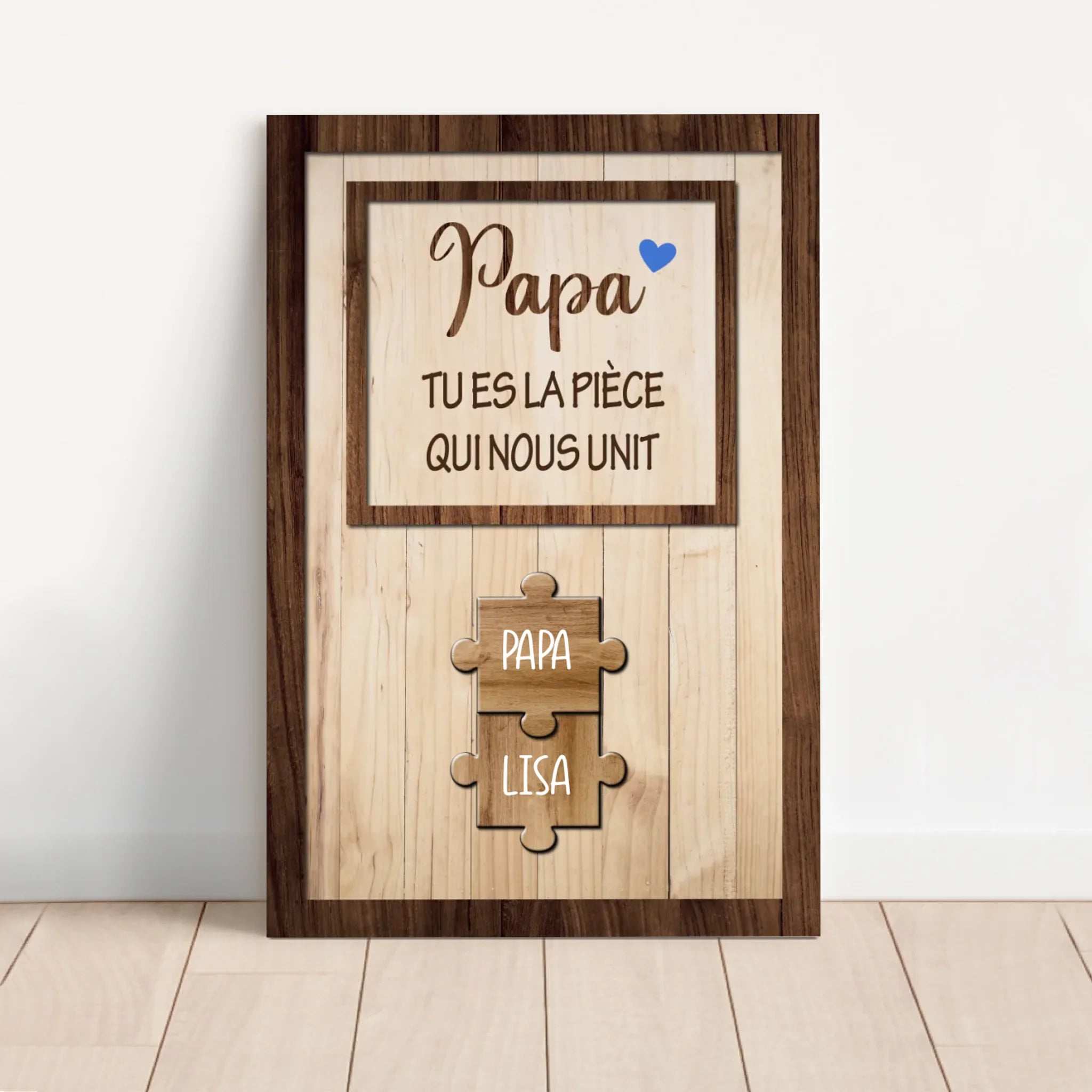 Toile personnalisée "Papa nous tient ensemble"