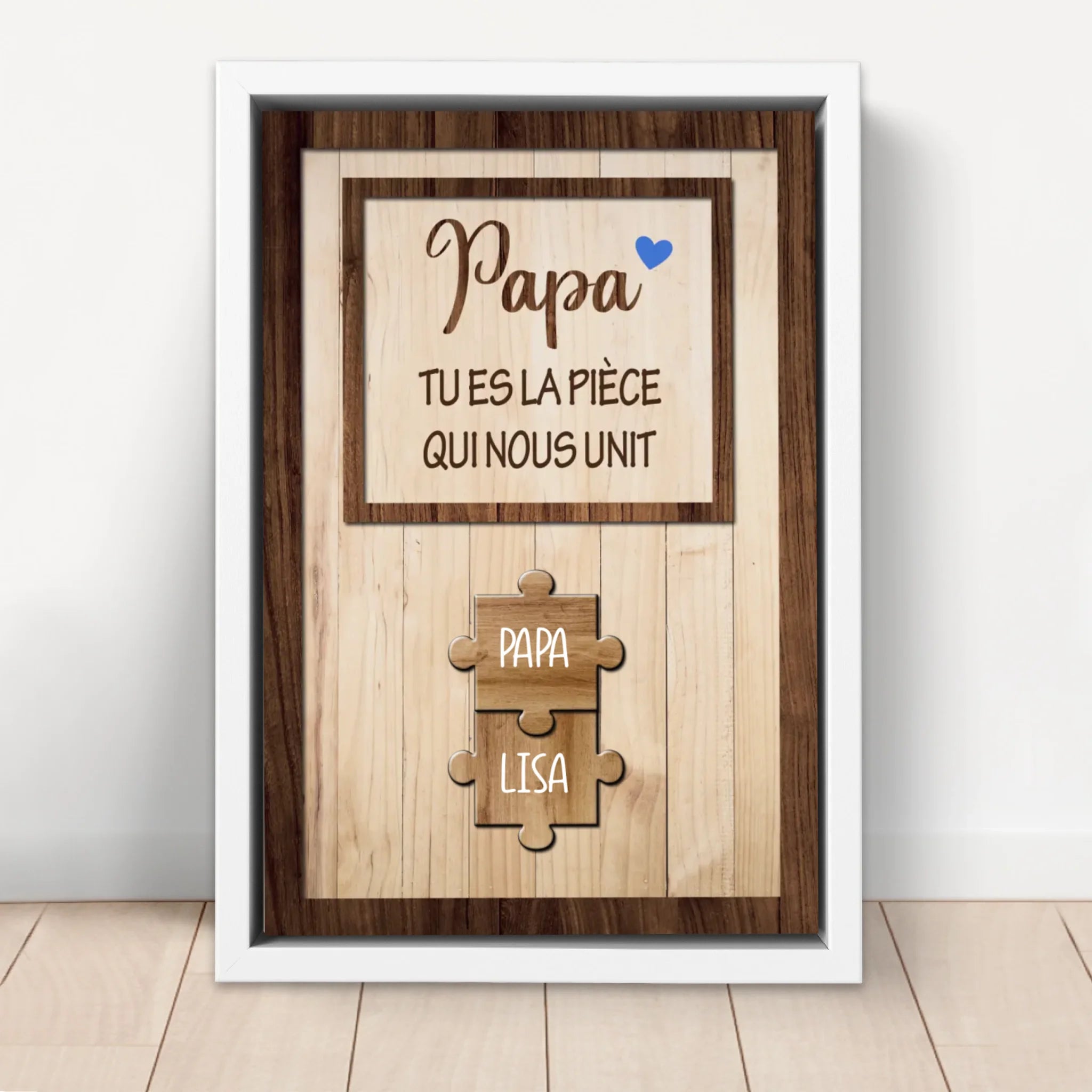 Toile personnalisée "Papa nous tient ensemble"