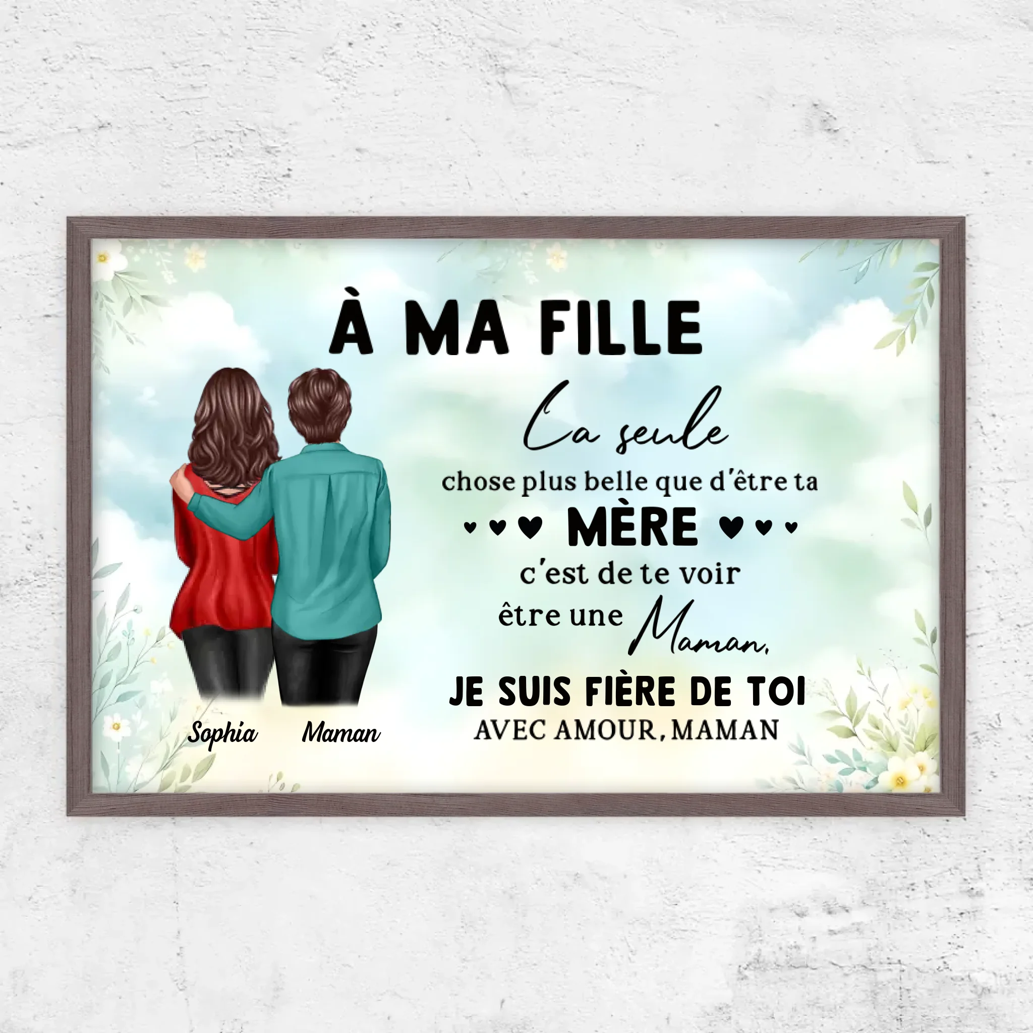 Poster personnalisé "De maman à fille – Cadeau pour la fête des mères"