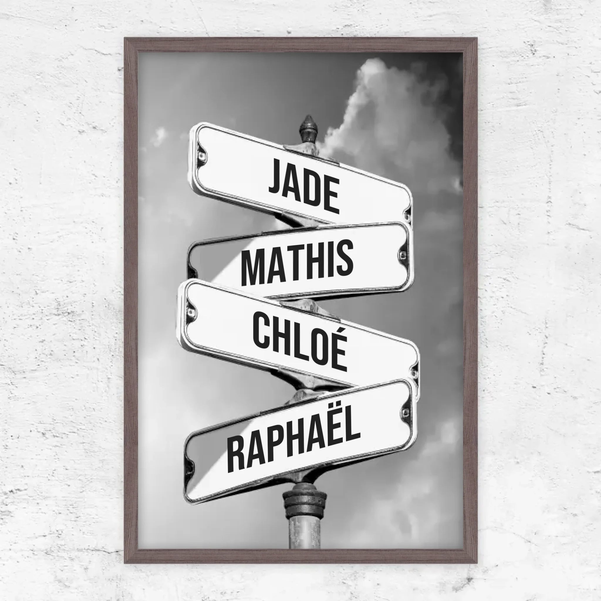Poster personnalisé "Panneau de signalisation vintage pour les familles"