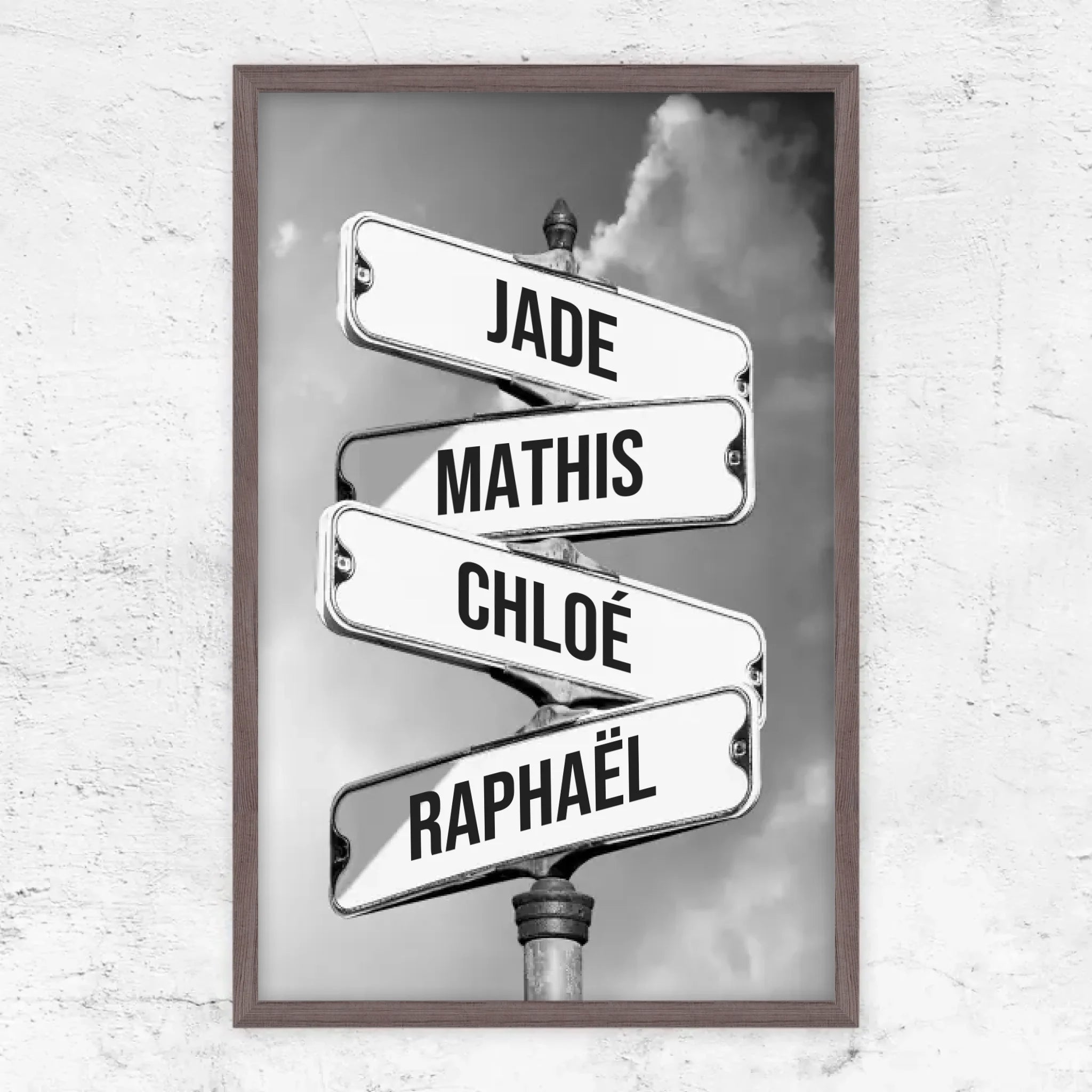 Poster personnalisé "Panneau de signalisation vintage pour les familles"