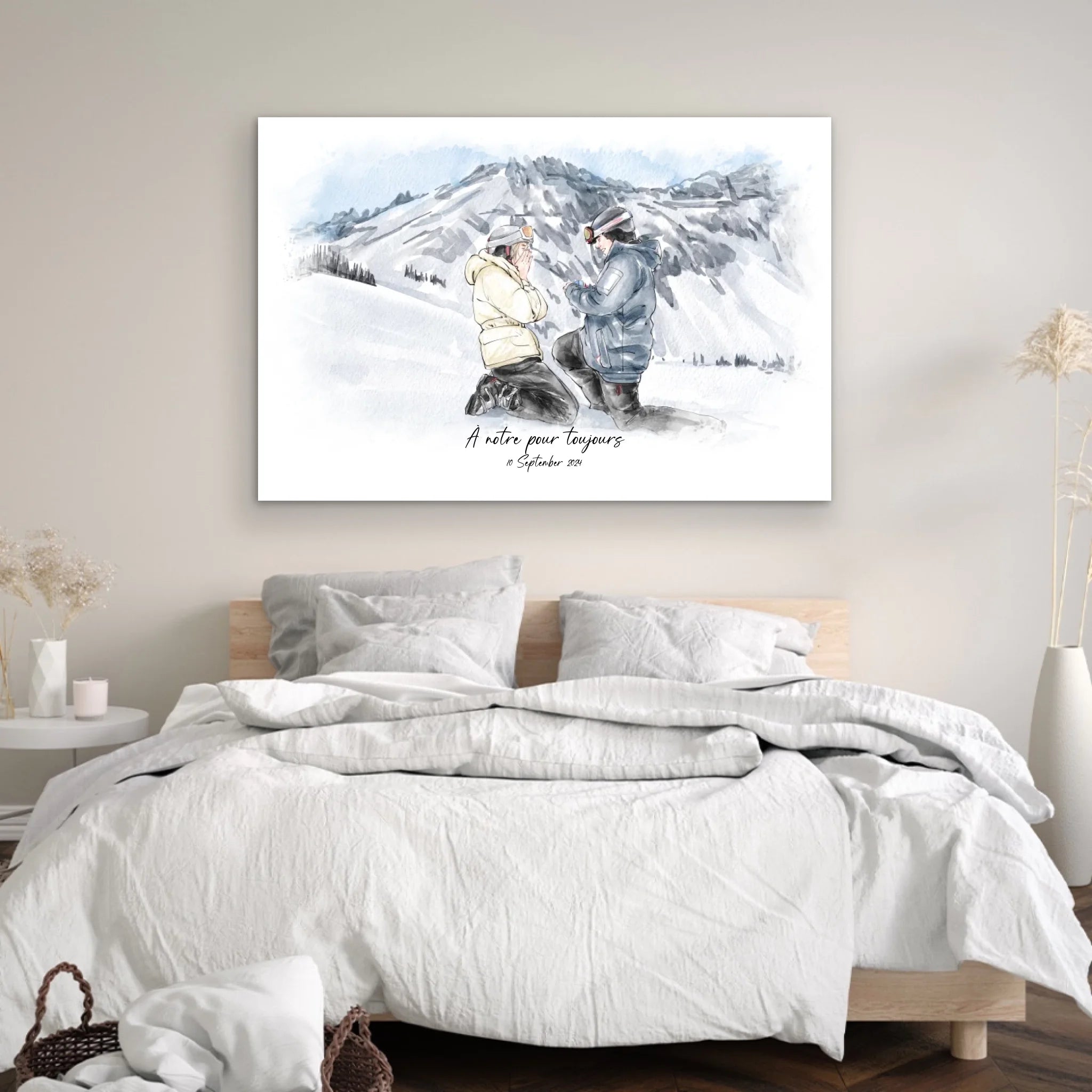 Toile personnalisée – Portrait aquarelle à partir d’une photo