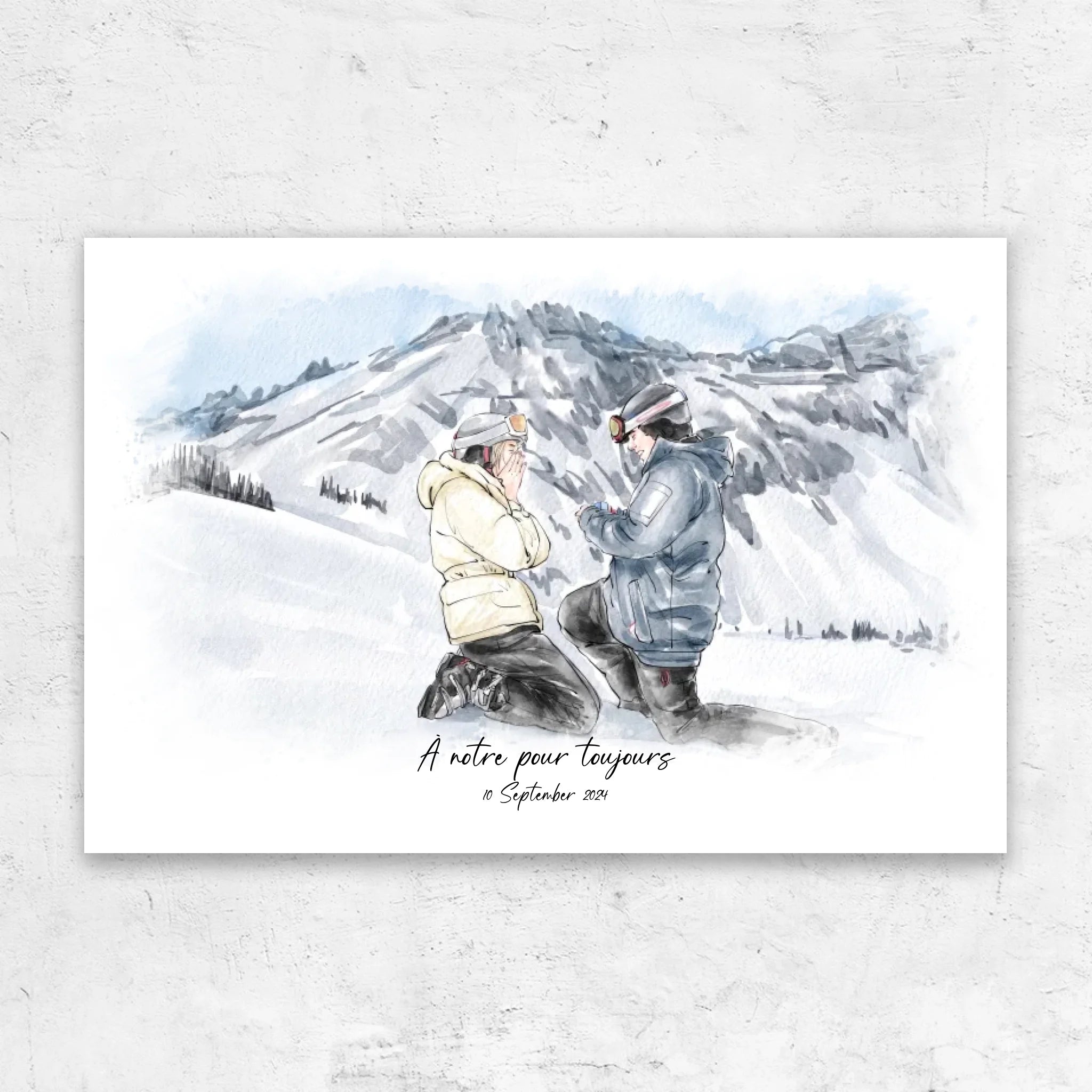 Toile personnalisée – Portrait aquarelle à partir d’une photo