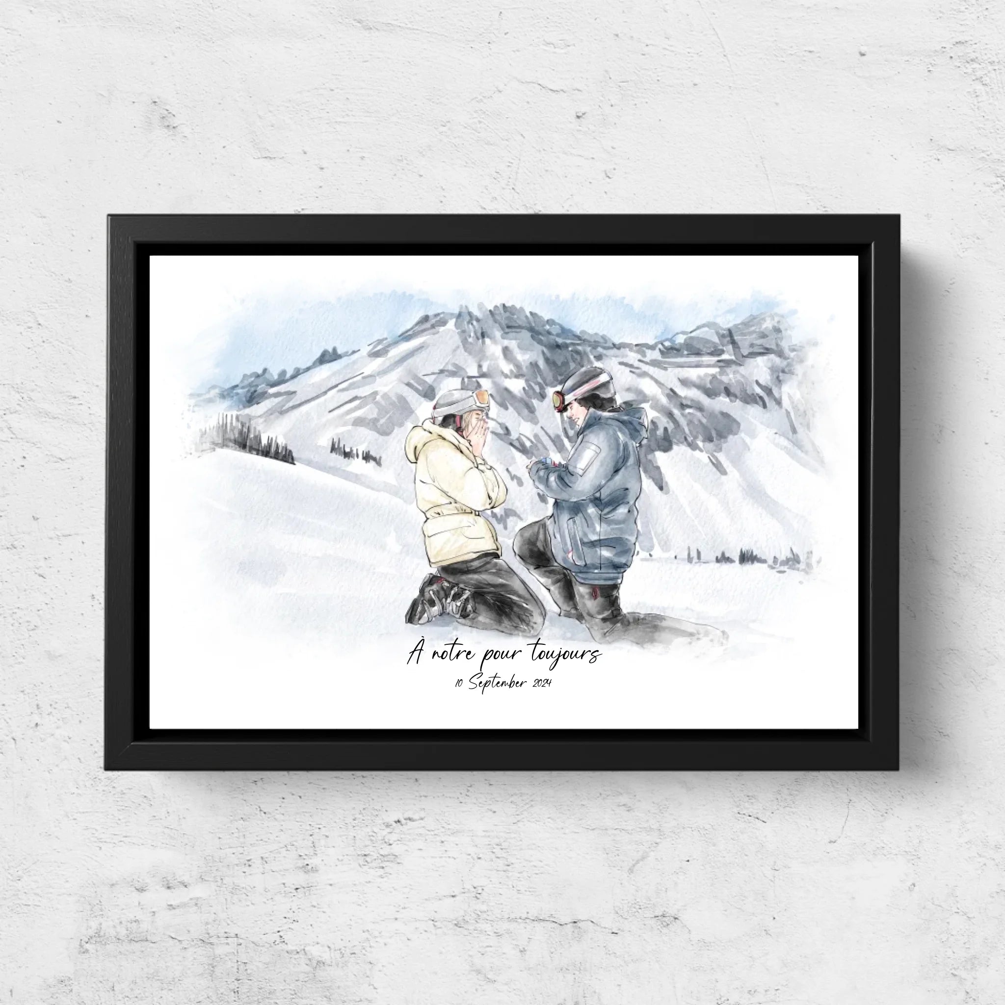 Toile personnalisée – Portrait aquarelle à partir d’une photo