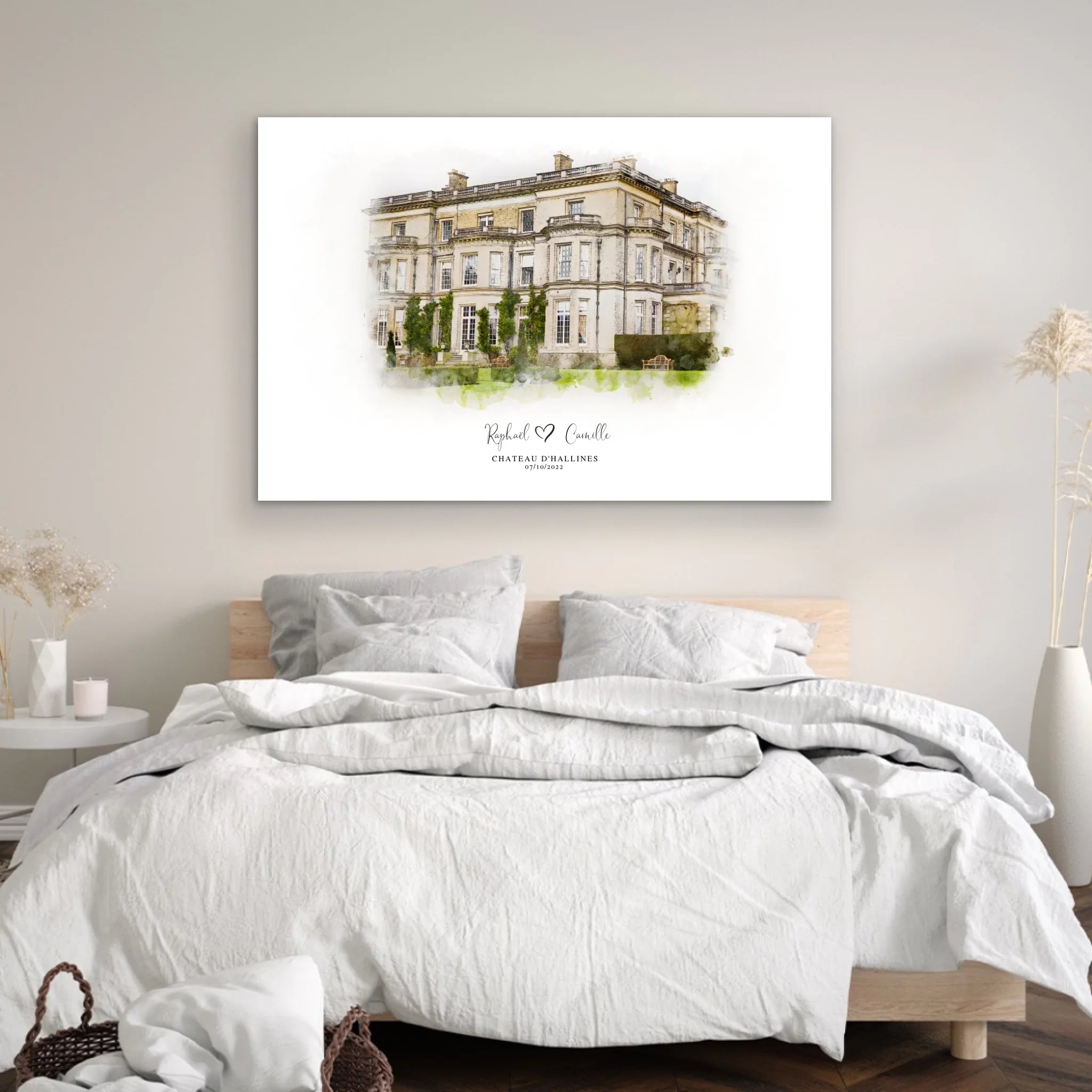 Toile personnalisée – Croquis du lieu de mariage