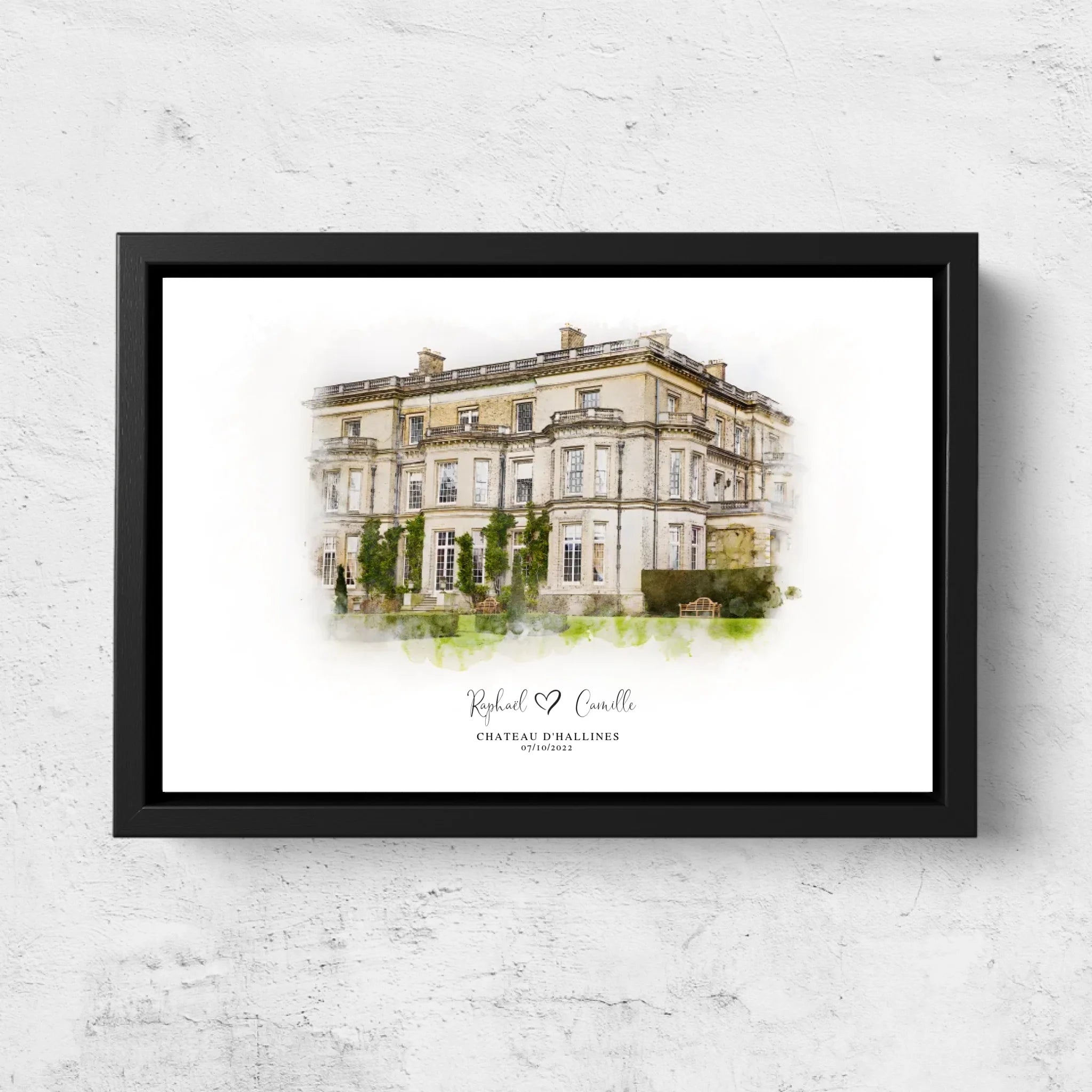 Toile personnalisée – Croquis du lieu de mariage