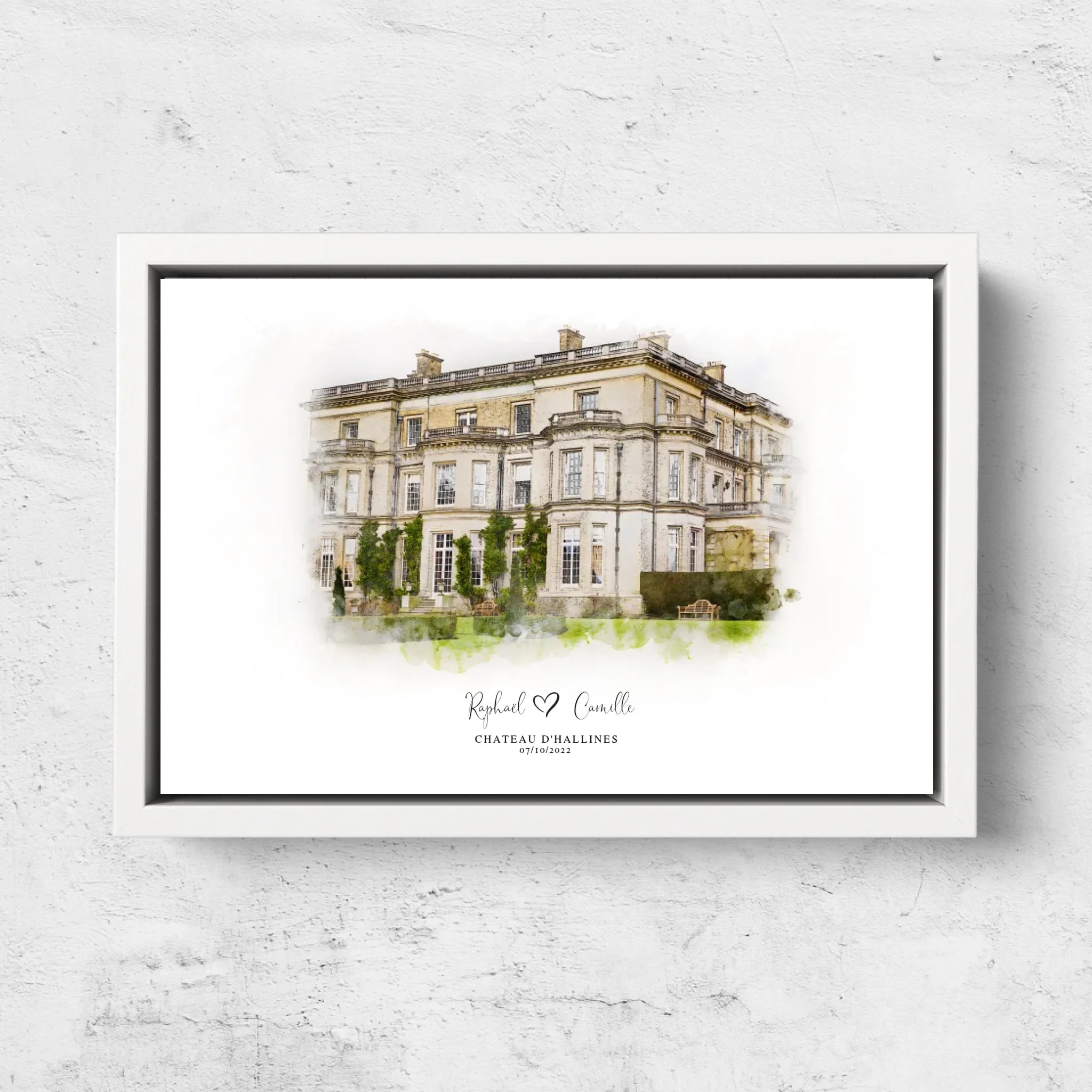 Toile personnalisée – Croquis du lieu de mariage