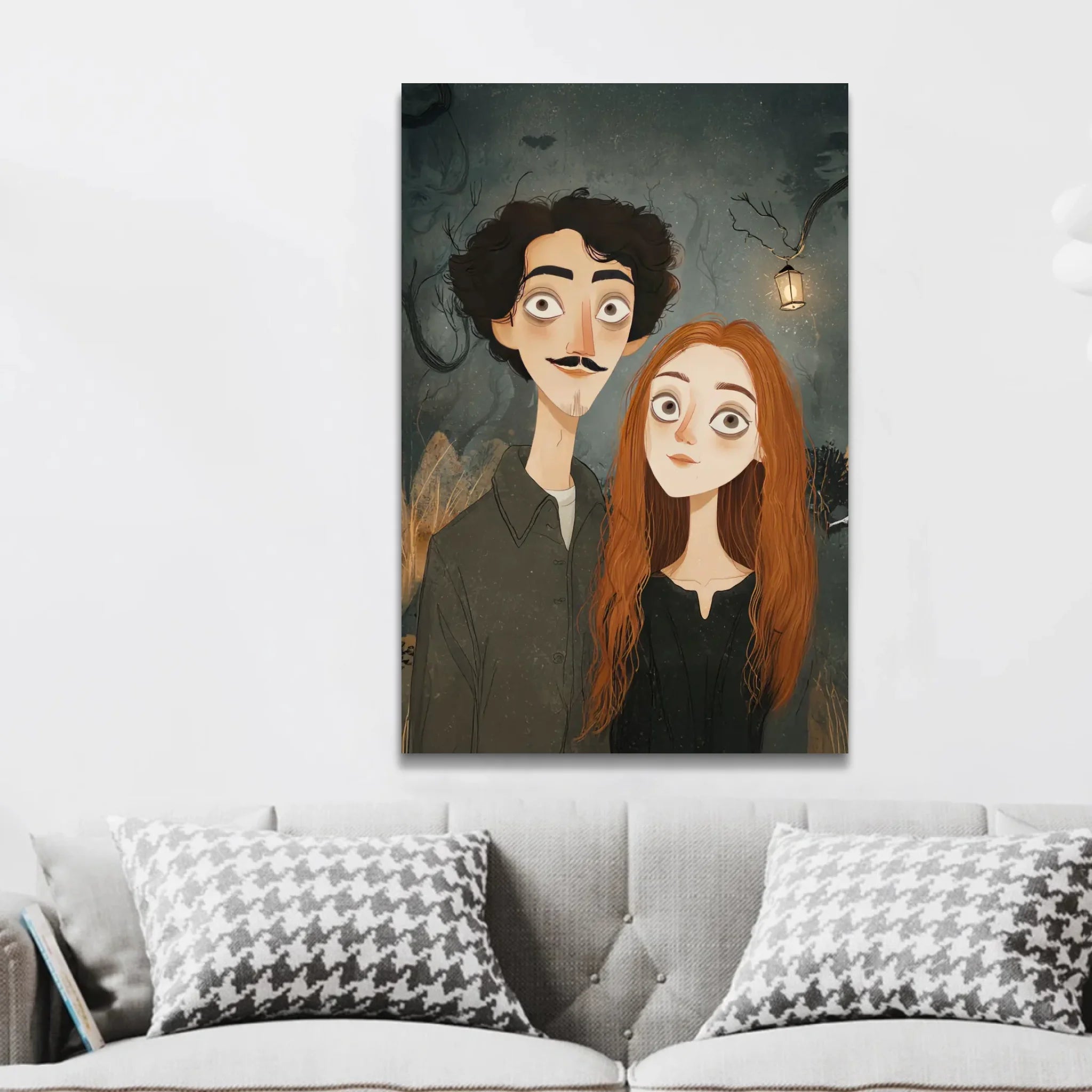 Toile personnalisée – Portrait de couple gothique