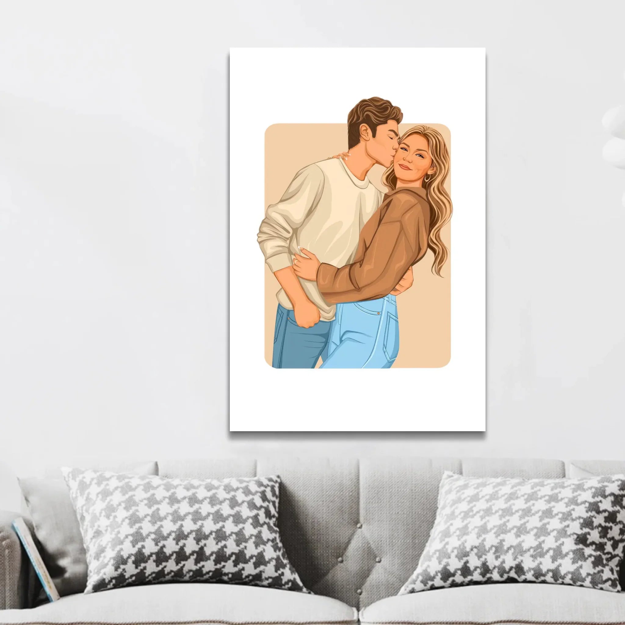 Toile personnalisée – Illustration romantique moderne