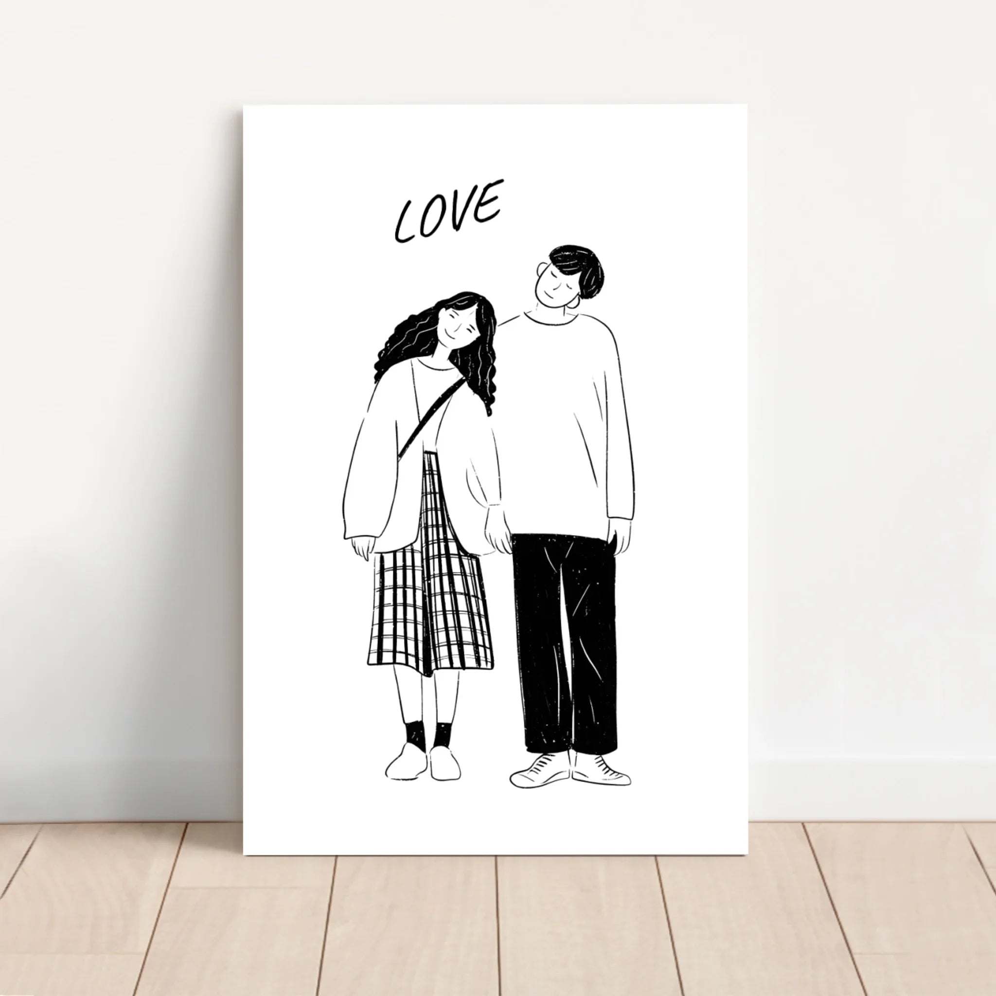 Toile personnalisée – Photo en dessin au trait