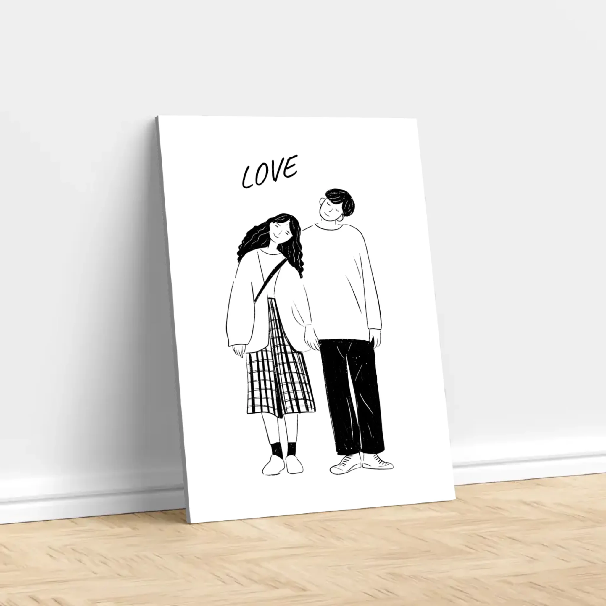 Toile personnalisée – Photo en dessin au trait