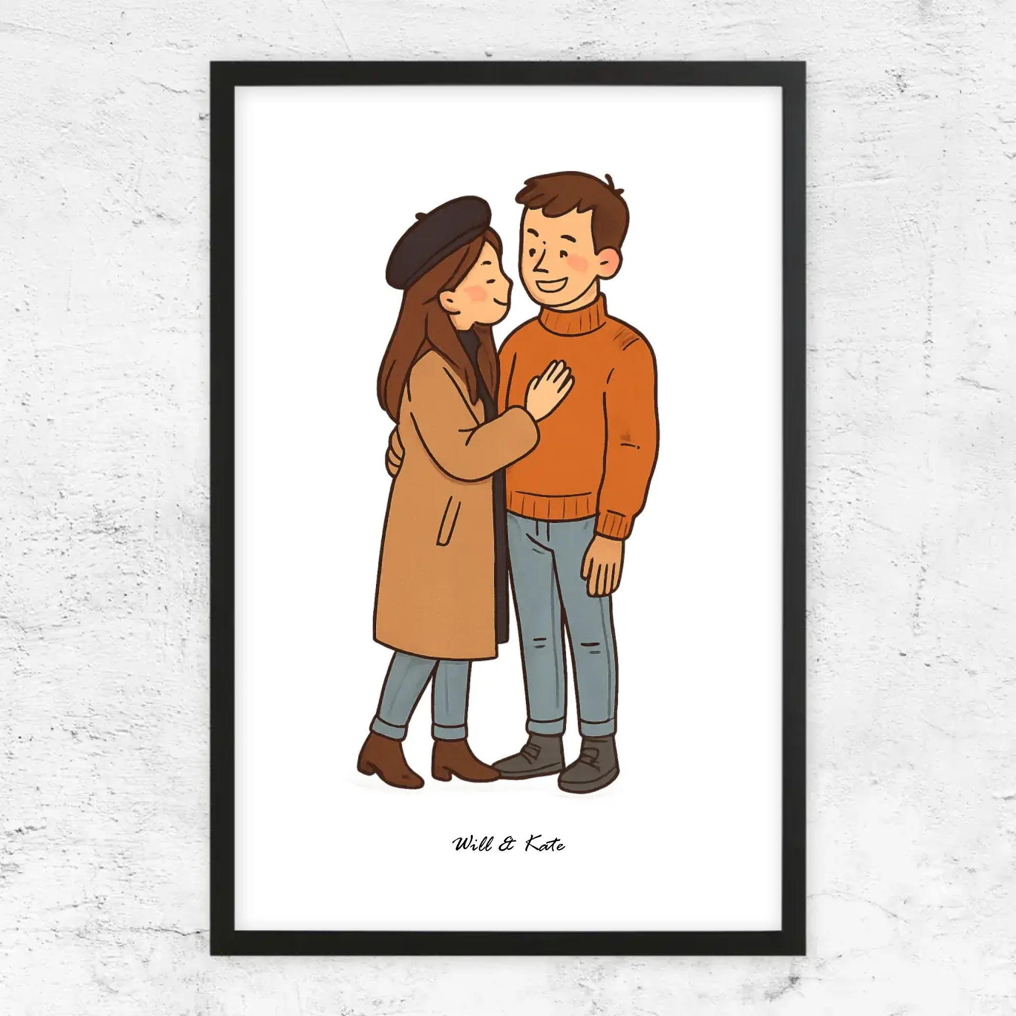 Poster personnalisé – Portrait de couple personnalisé