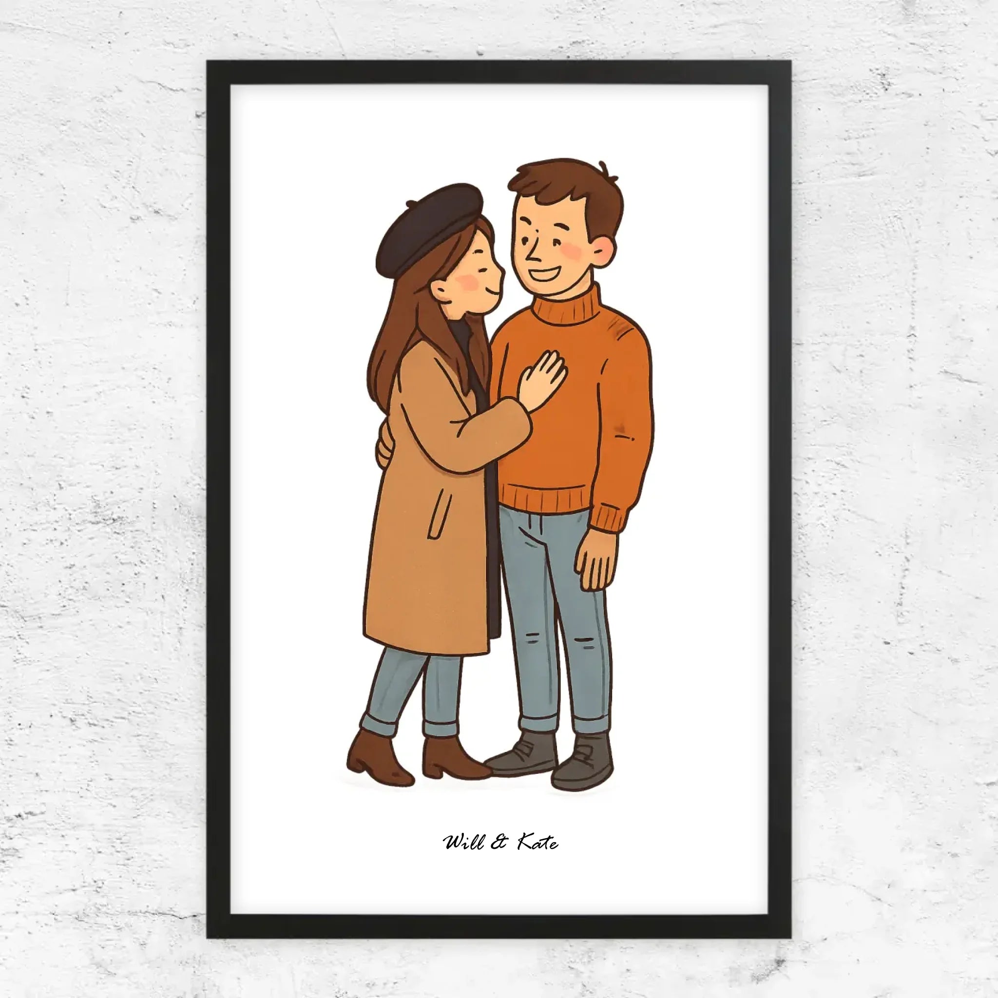 Poster personnalisé – Portrait de couple personnalisé