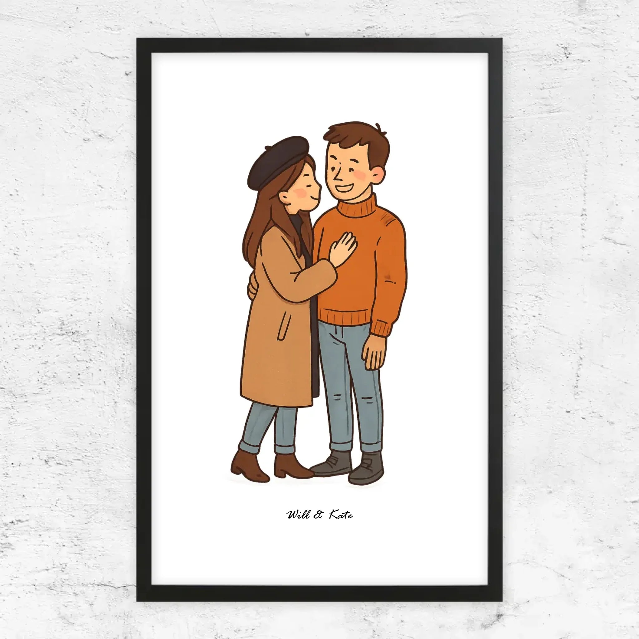 Poster personnalisé – Portrait de couple personnalisé